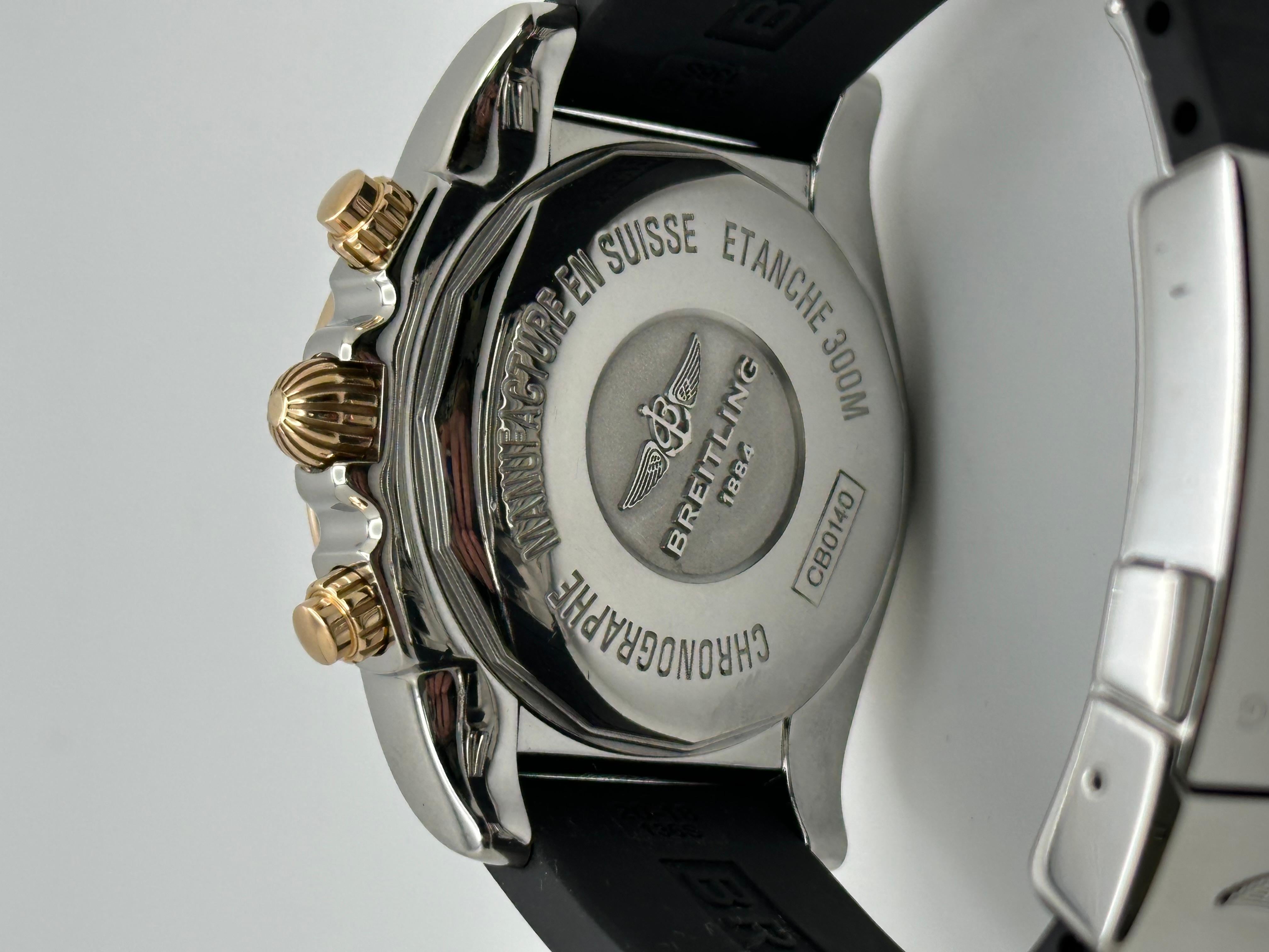 Breitling Chronomat 41 CB0140 18K Rose Gold Stainless Steel Rubber Strap 41mm 4