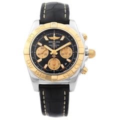 Breitling Chronomat 41 Stahl 18k Rose Gold schwarzes Zifferblatt Uhr CB014012/BA53-729P