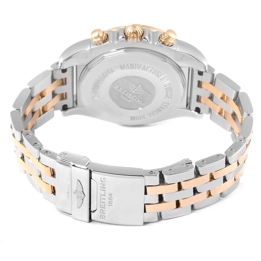 Breitling Chronomat 41 Steel Rose Gold Black Dial Watch CB0140 1