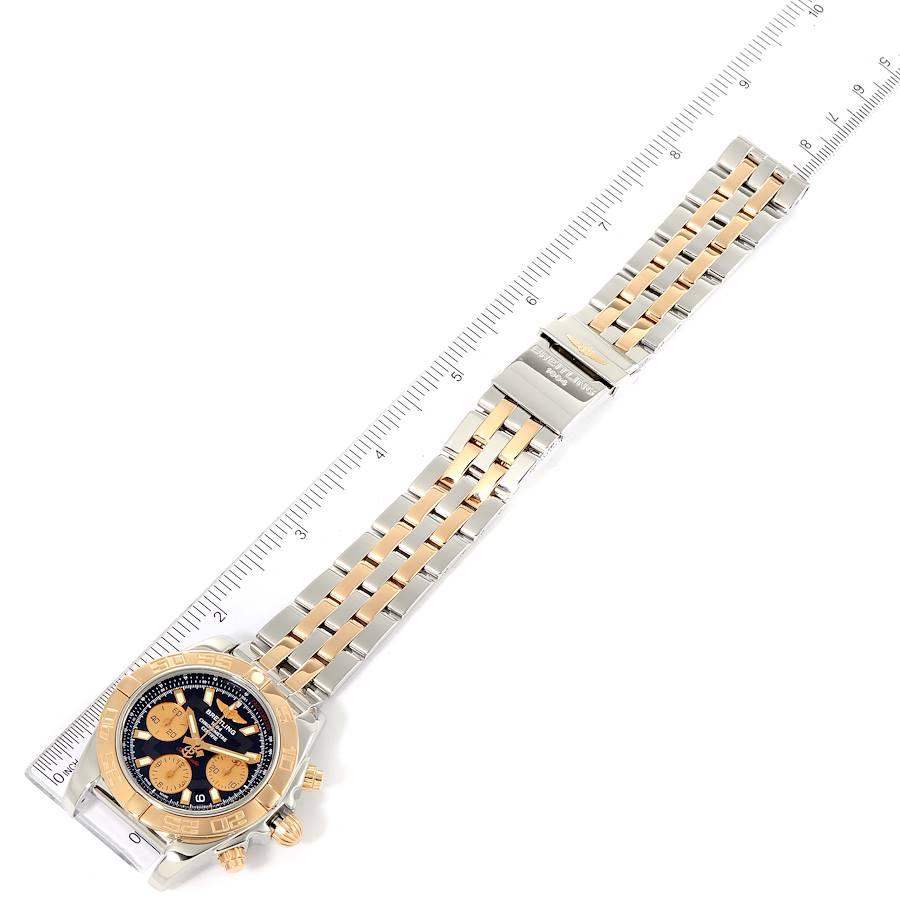 Breitling Chronomat 41 Steel Rose Gold Black Dial Watch CB0140 2
