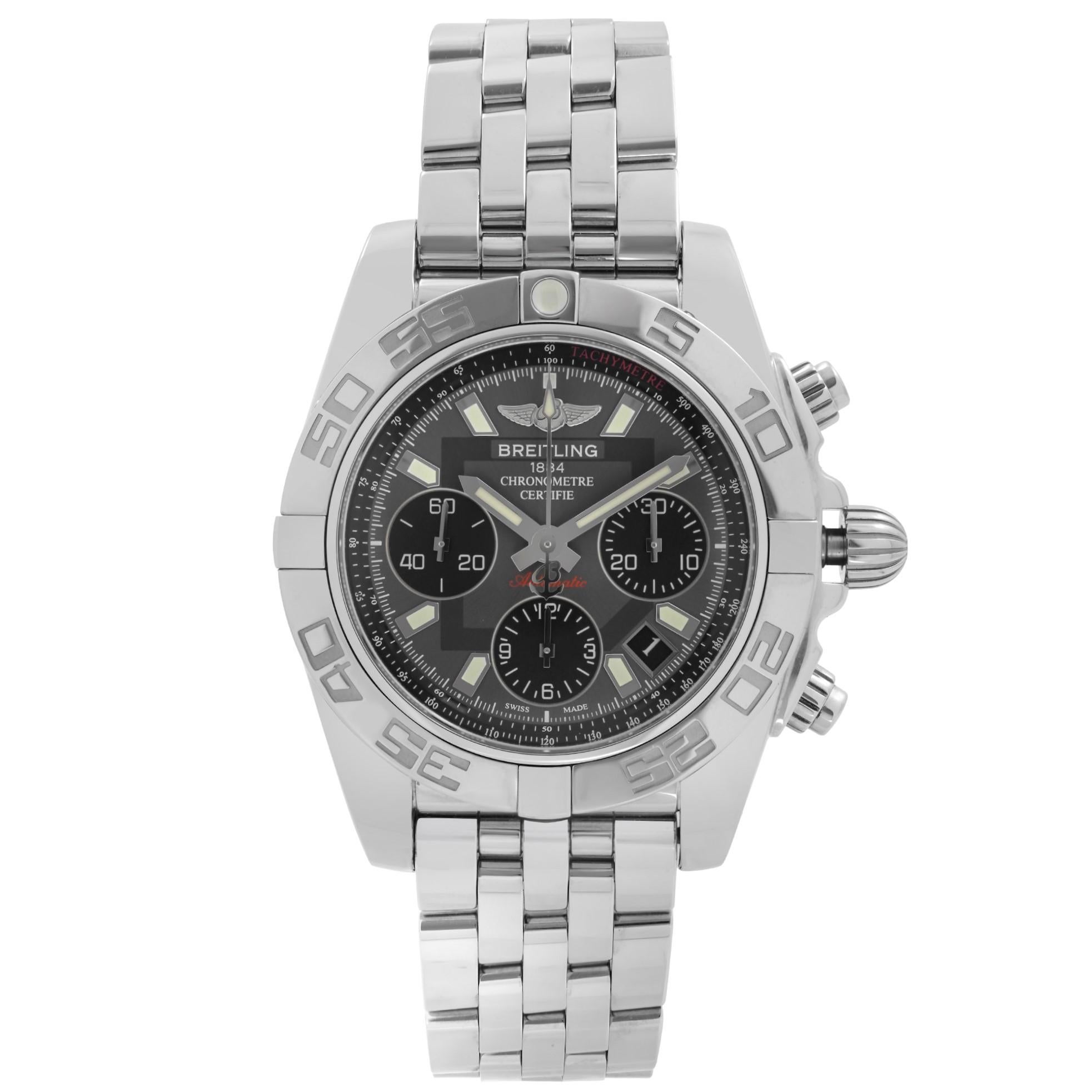 Breitling Chronomat Steel Gray Dial Automatic Mens Watch AB014012-F554-378A