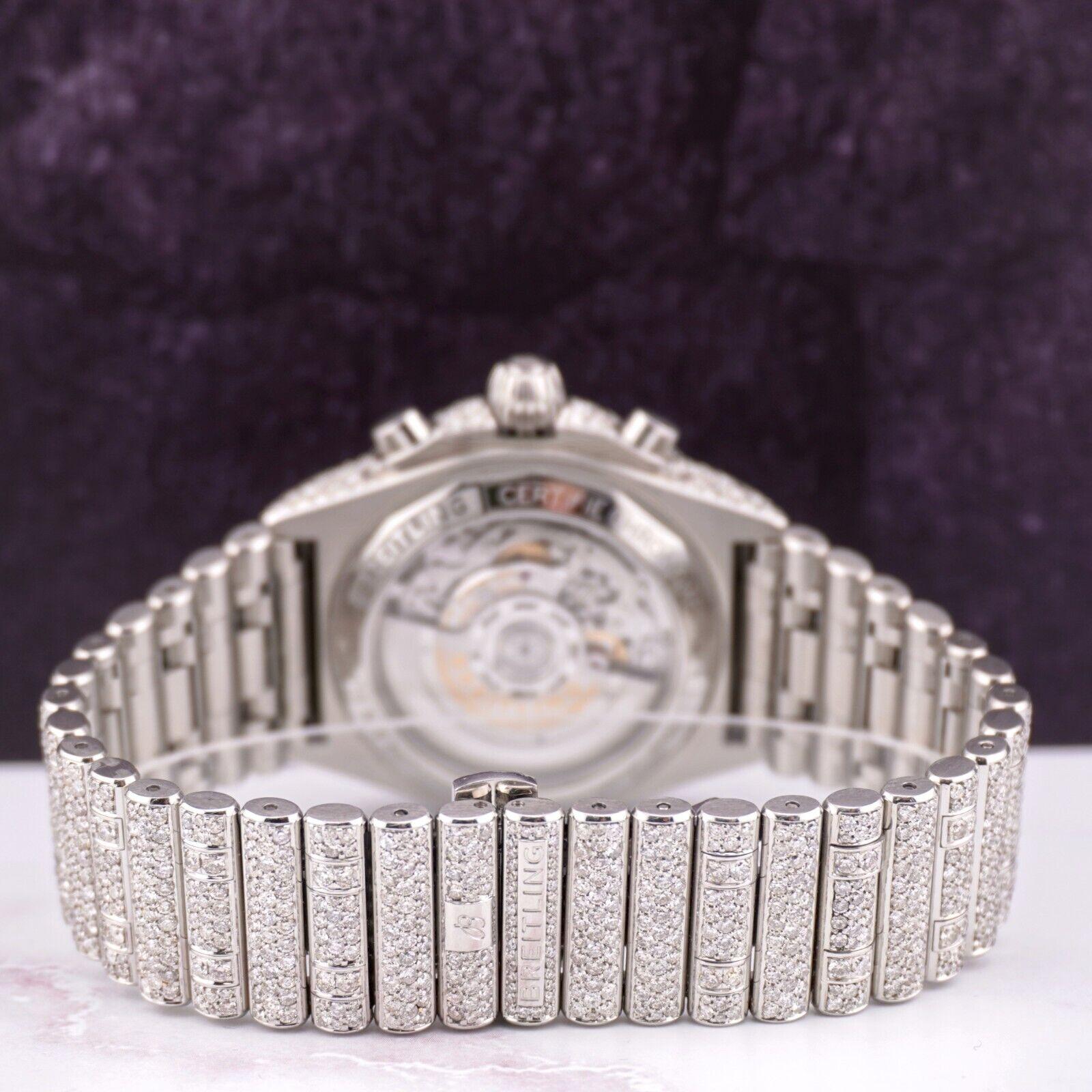 Breitling Chronomat 42mm Kupfer Zifferblatt 22ct Iced Out Diamant Herrenuhr AB0134 im Angebot 1