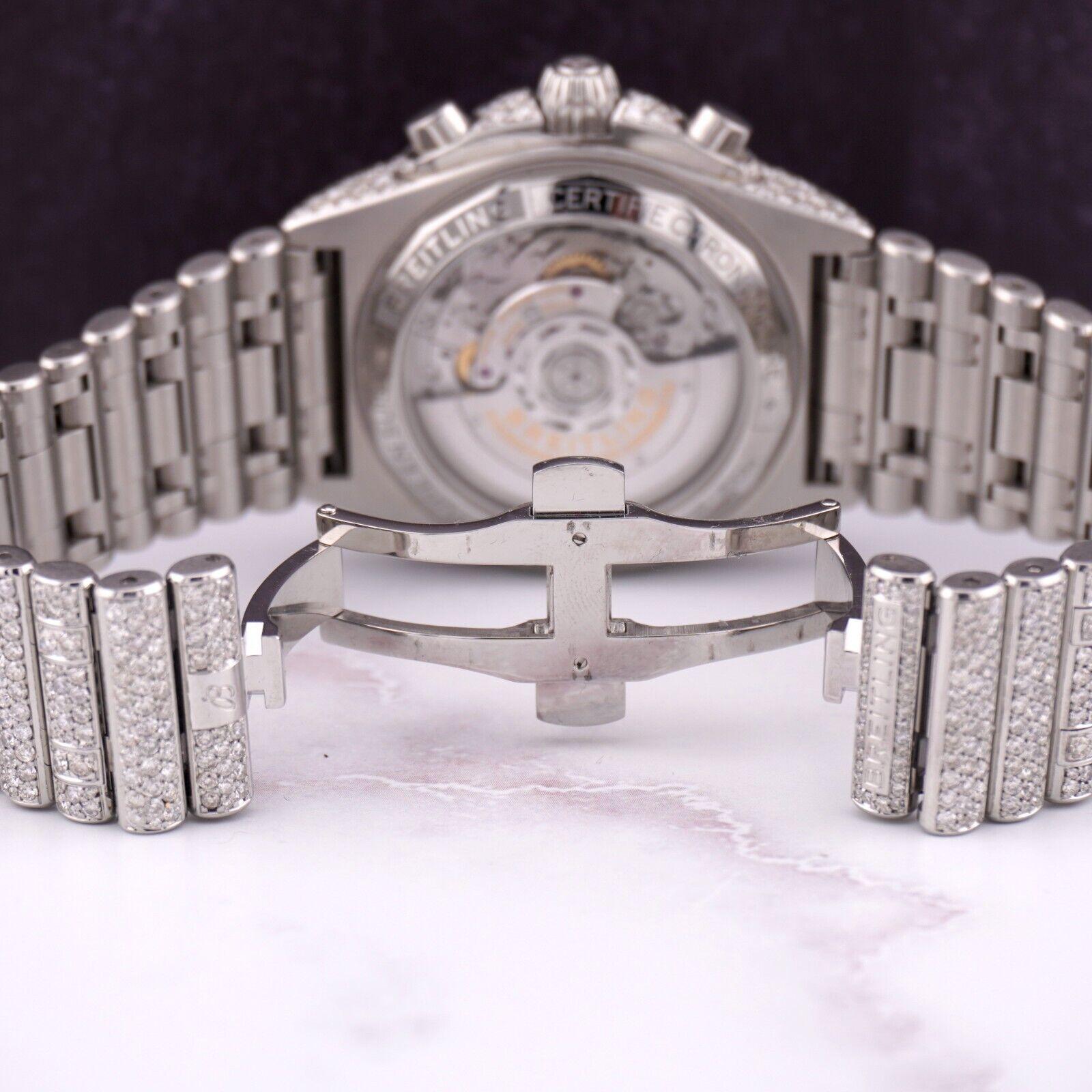 Breitling Chronomat 42mm Kupfer Zifferblatt 22ct Iced Out Diamant Herrenuhr AB0134 im Angebot 4