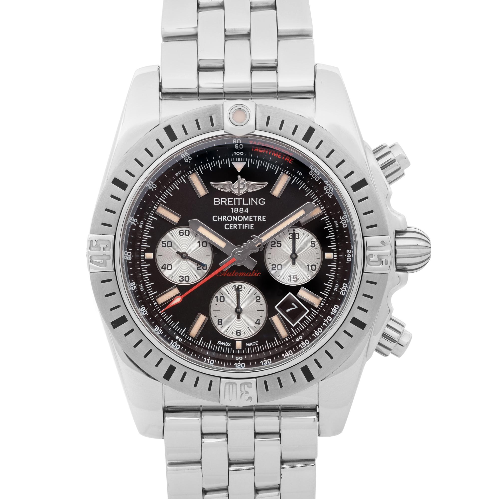 This Breitling watch is pre-owned but in good condition. Full links. The timepiece has minor marks on the bezel, and tiny dents on the case back. No original box and papers are included. Comes with a gift box and the seller's warranty card. 


