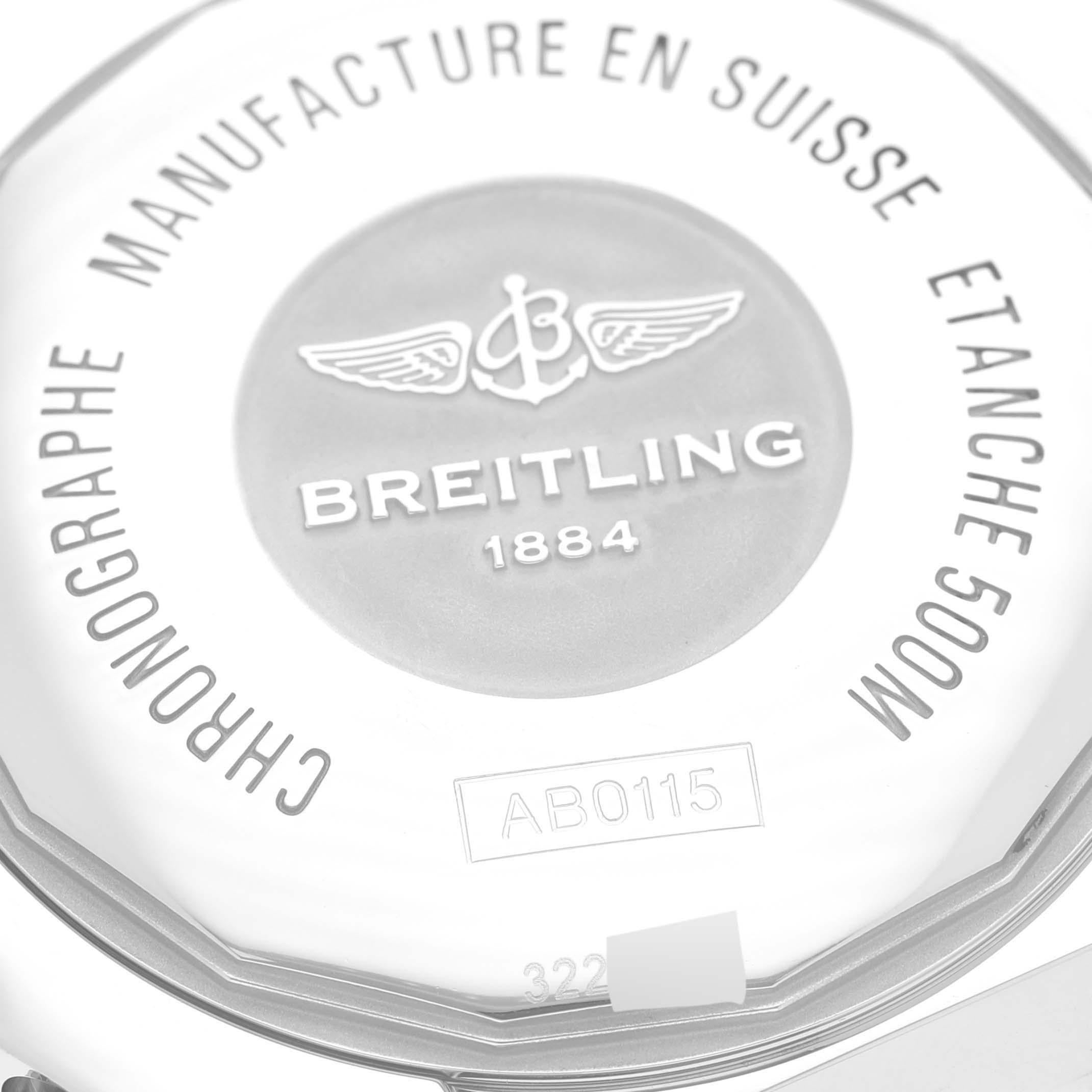 Breitling Chronomat 44 Airbourne Blaues Zifferblatt Stahl Herrenuhr AB0115 Box Card 3