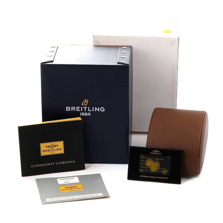 Breitling Chronomat 44 Airbourne Silver Dial Steel Mens Watch AB0115 Box Papers 4