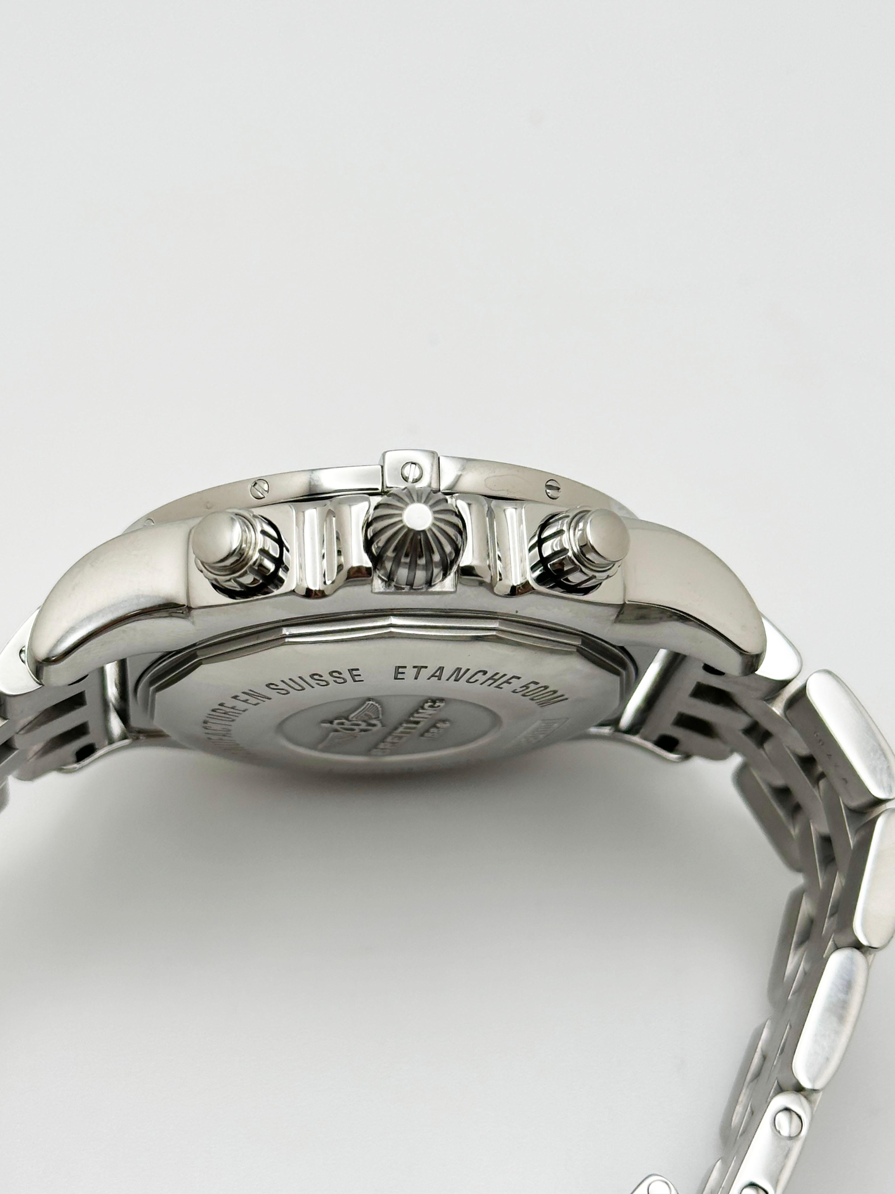 Breitling Chronomat 44 B01 AB0110 Edelstahl Blau Zifferblatt Papiere 44mm im Angebot 6