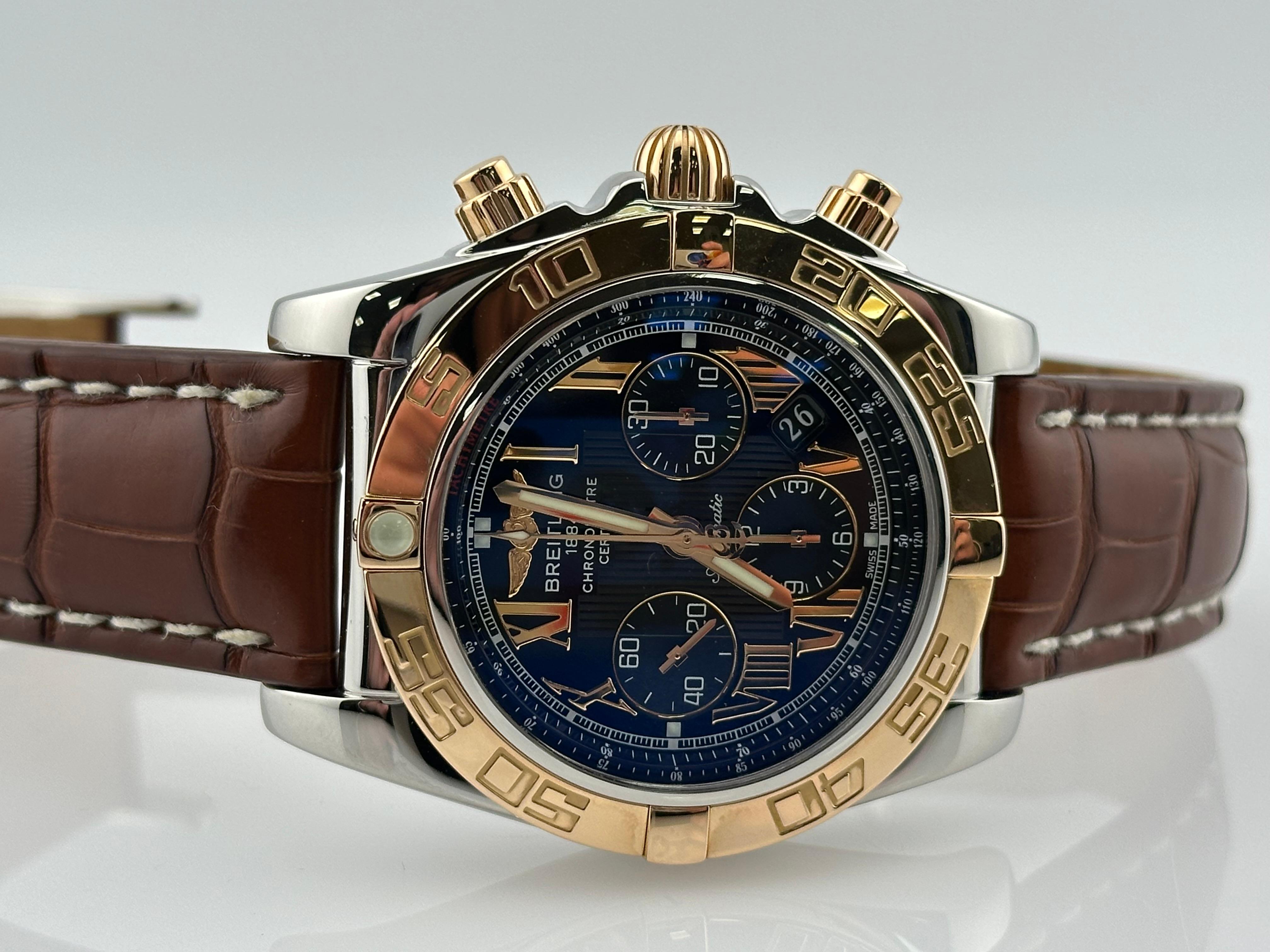 Breitling Chronomat 44 CB0110 Stainless Steel 18K Rose Gold Box Booklet 8