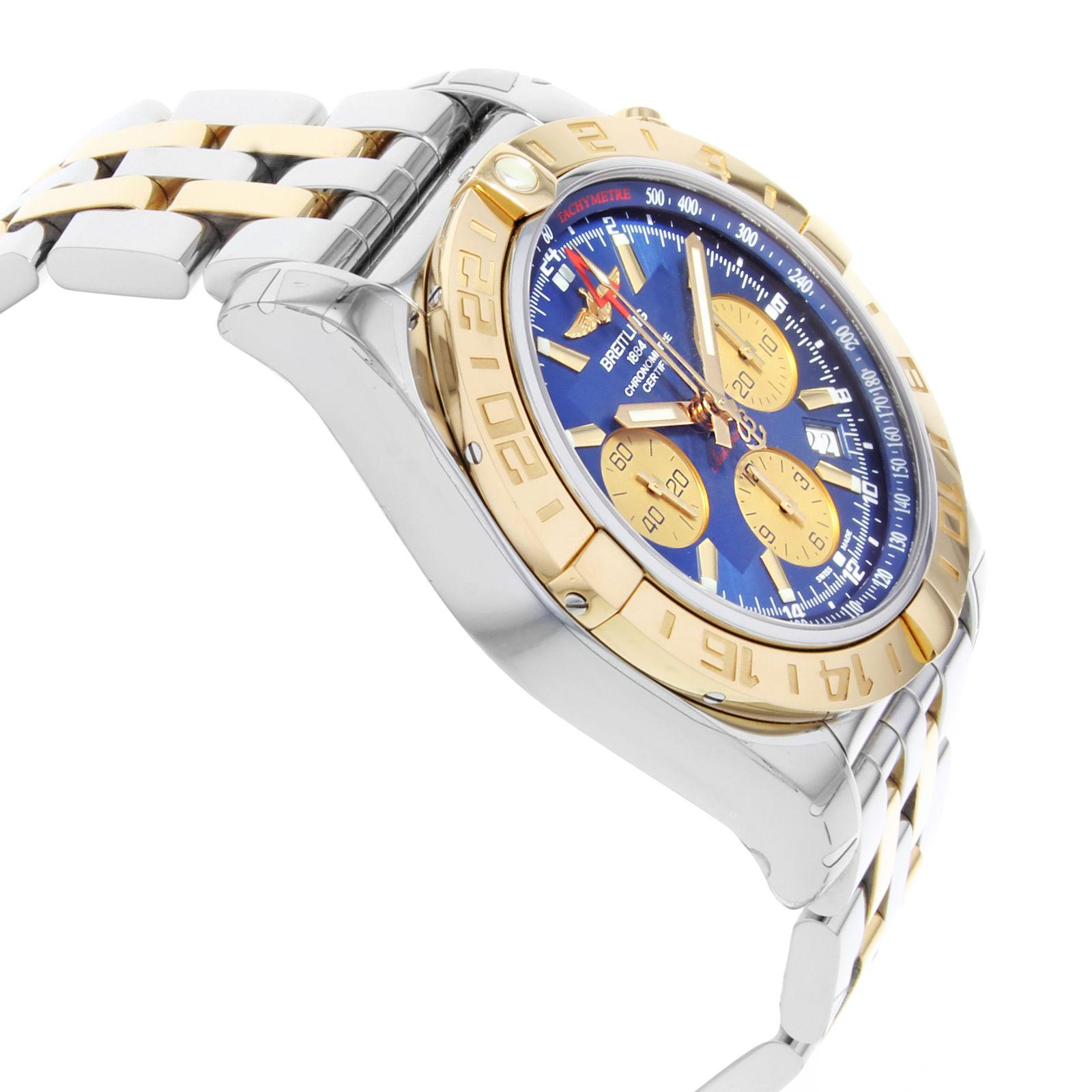 Breitling Chronomat 44 GMT Stahl 18 Karat Gold Blau Uhr CB042012/C858-375C Herren