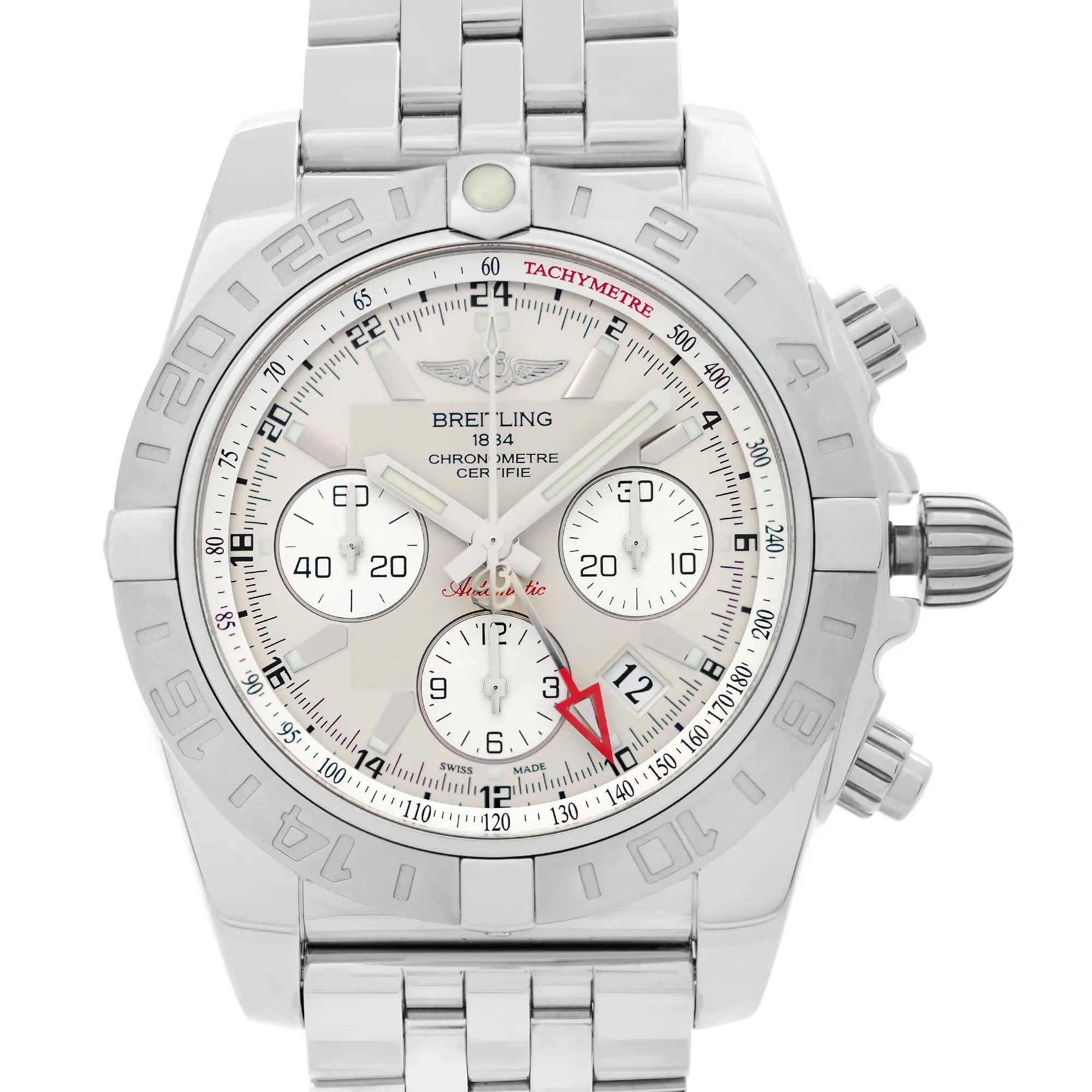 Breitling Chronomat 44 GMT Steel Silver Dial Mens Watch AB042011/G745-375A 2