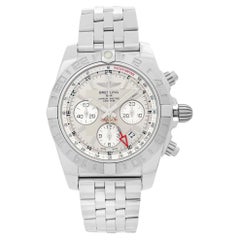 Breitling Chronomat 44 GMT Steel Silver Dial Mens Watch AB042011/G745-375A