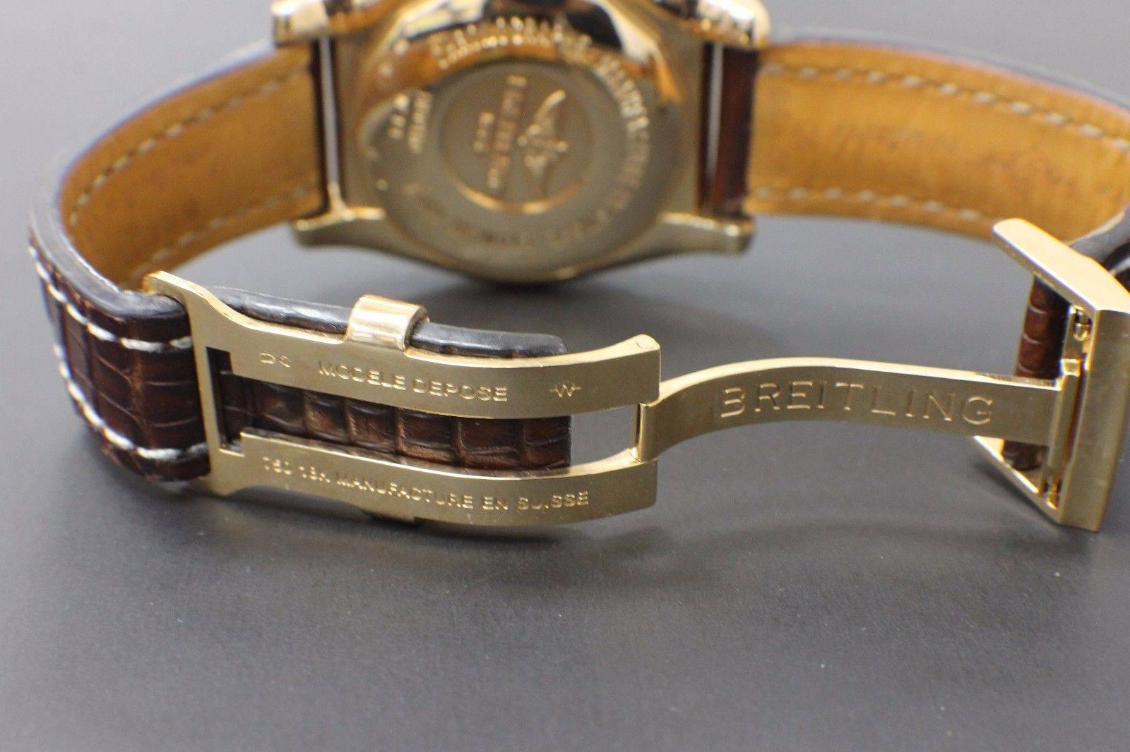 Breitling Chronomat 44 HB0110 18 Karat Rose Gold Leather Strap 1