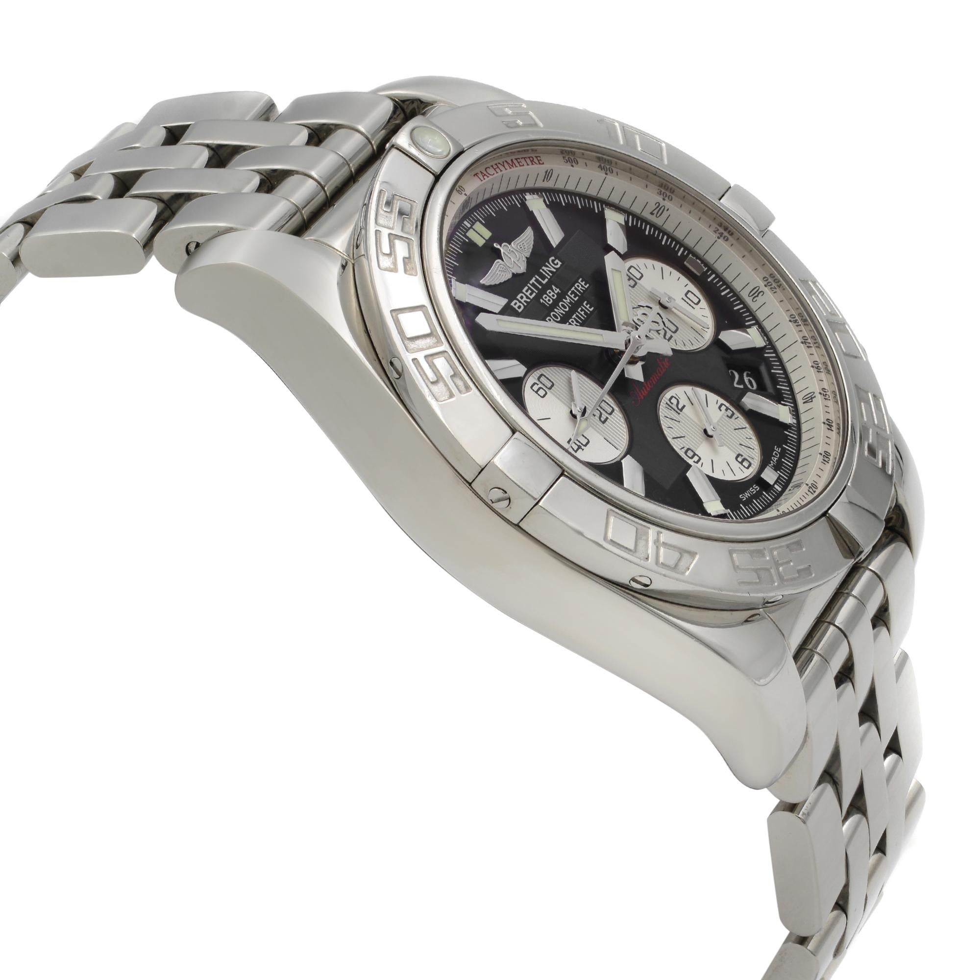 Breitling Chronomat 44 Steel Black Dial Automatic Men's Watch AB011011/B967-375A 1