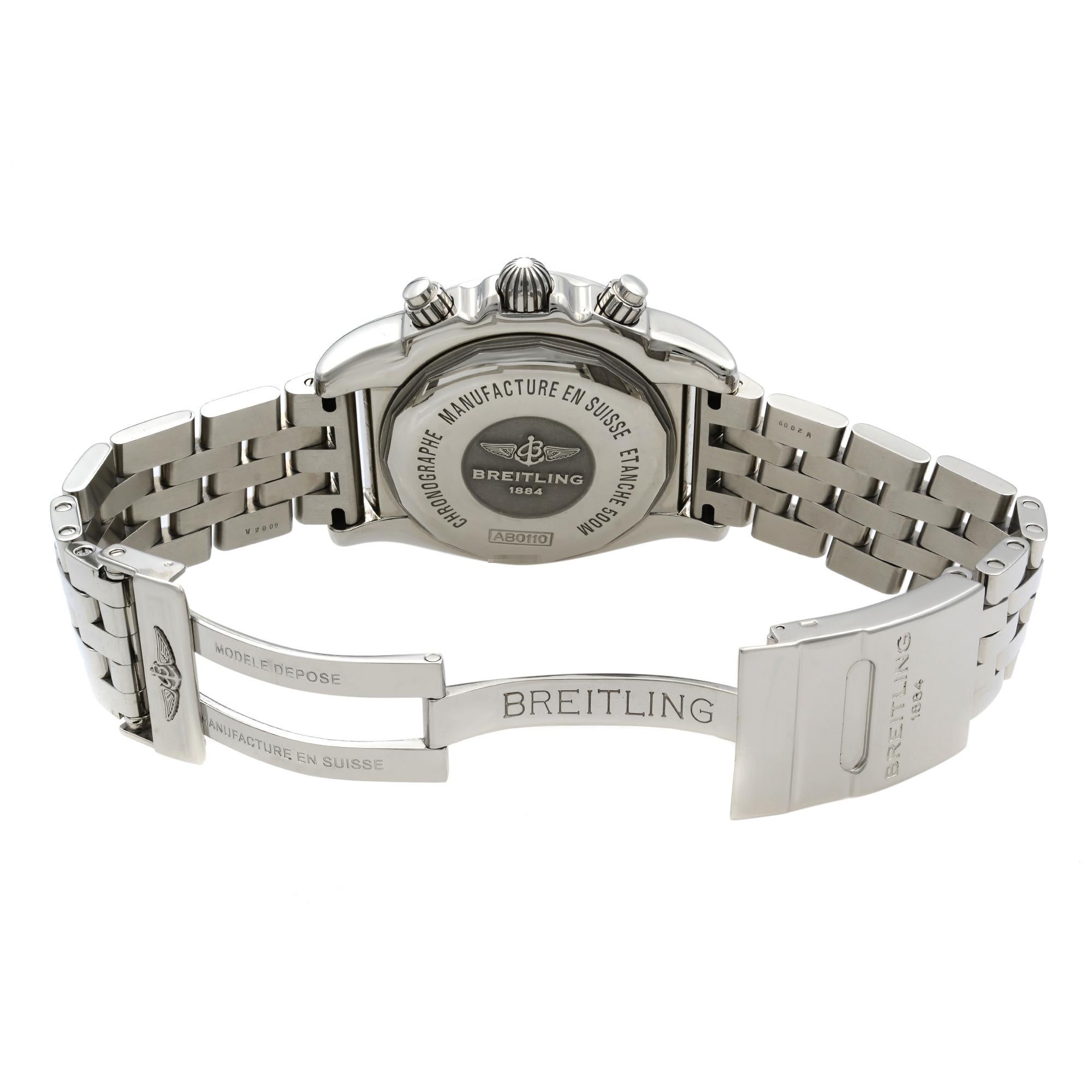 Breitling Chronomat 44 Steel Black Dial Automatic Men's Watch AB011011/B967-375A 2