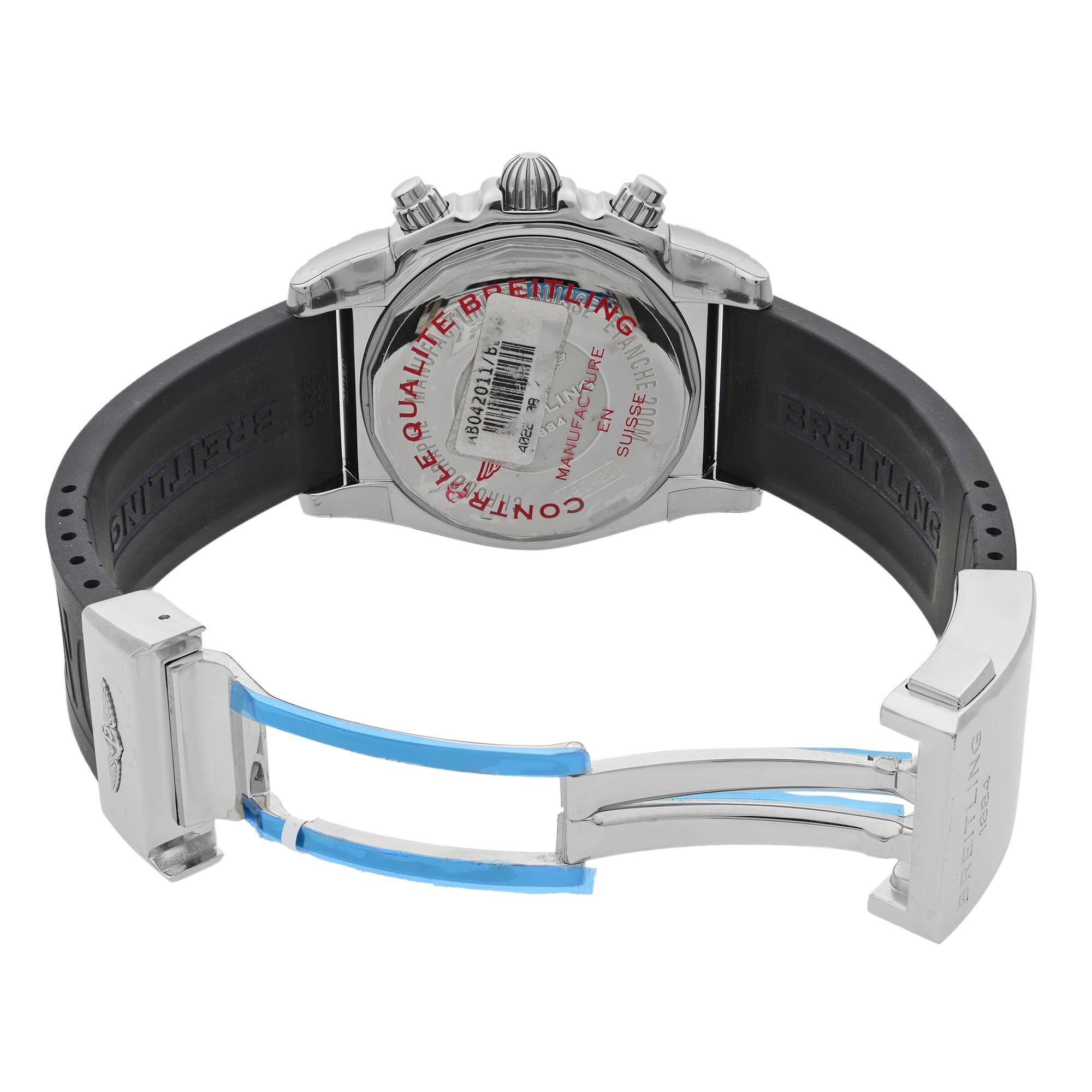 Breitling Chronomat 44 Steel Black Dial Automatic Men's Watch AB042011/BB56-153S 2