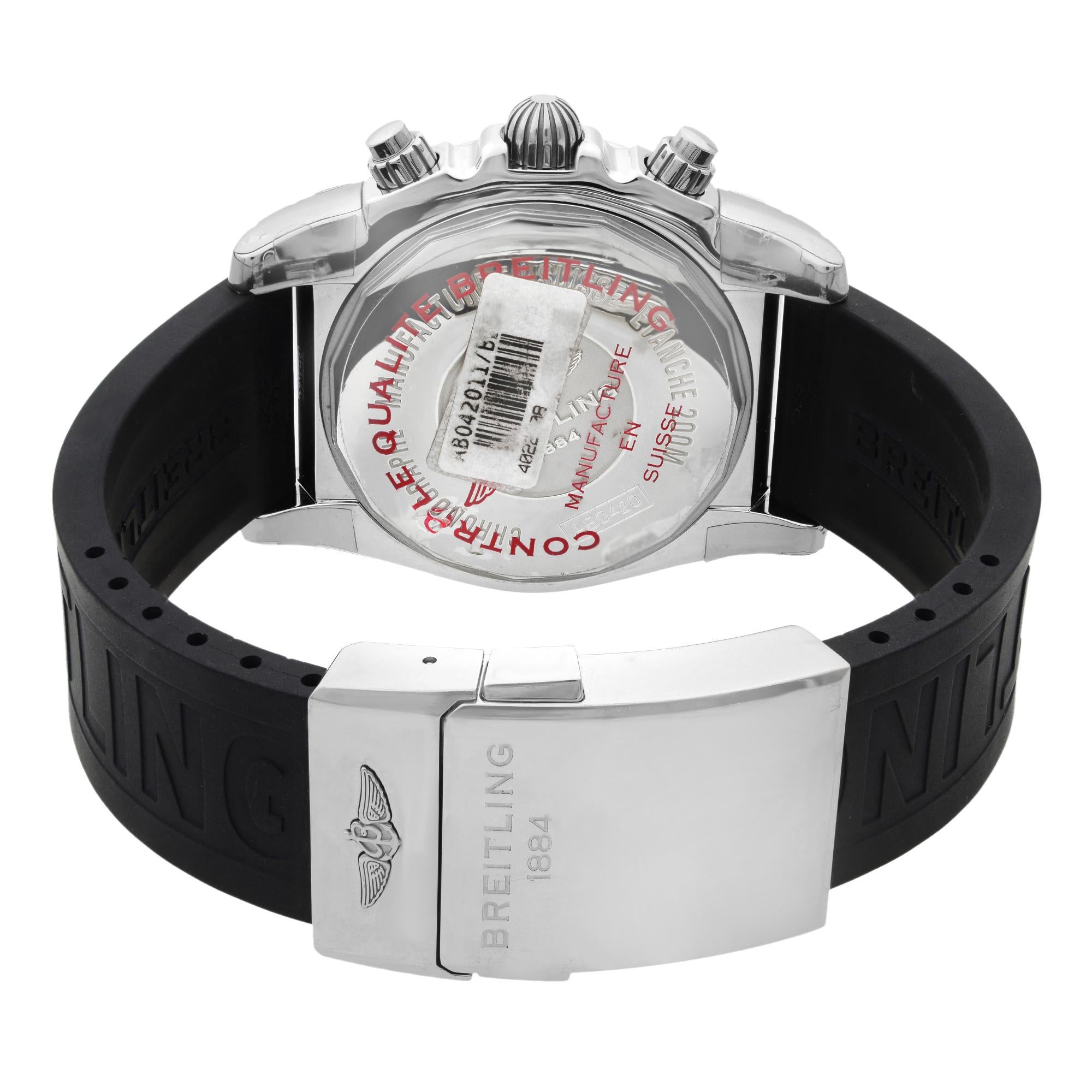 Breitling Chronomat 44 Steel Black Dial Automatic Men's Watch AB042011/BB56-153S 3