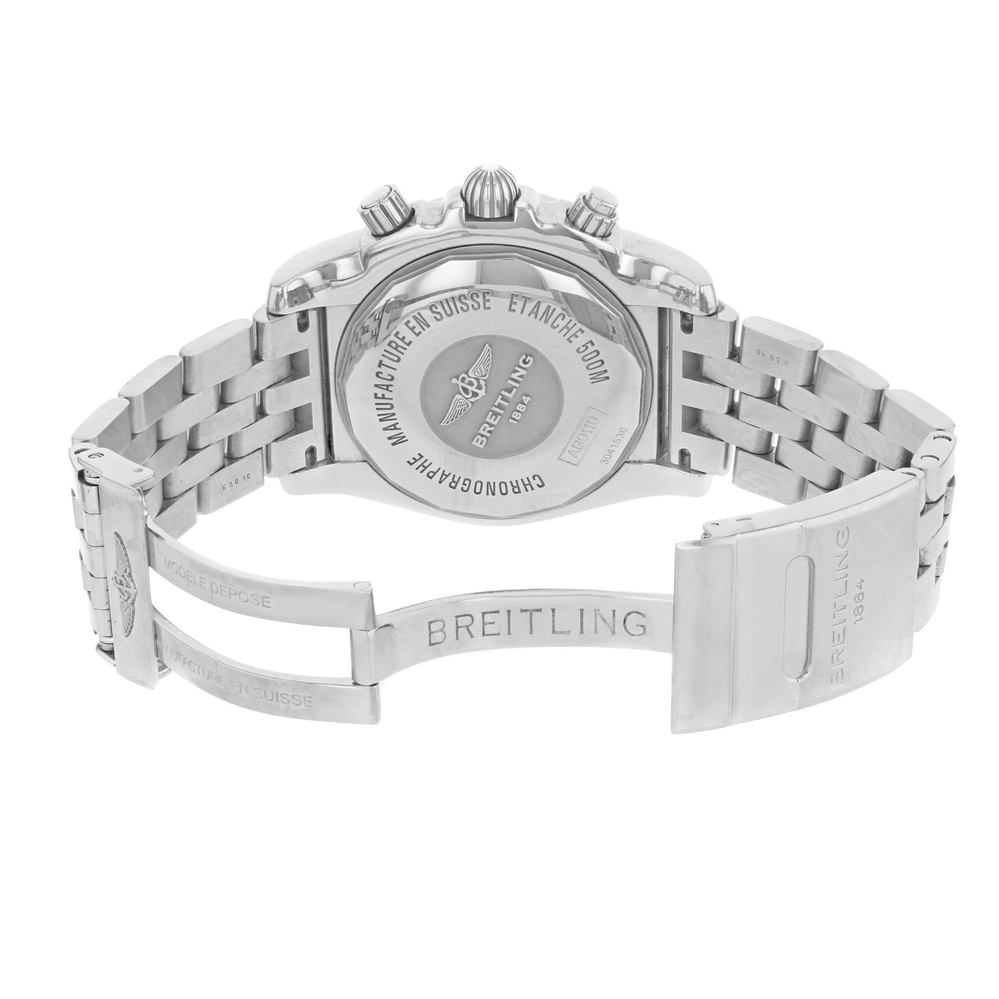 Breitling Chronomat 44 Steel Black Dial Men's Watch AB011012/B967-375A 1