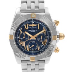 Breitling Chronomat 44 Steel Chronograph Black Dial Men Watch IB011012-B957-375A