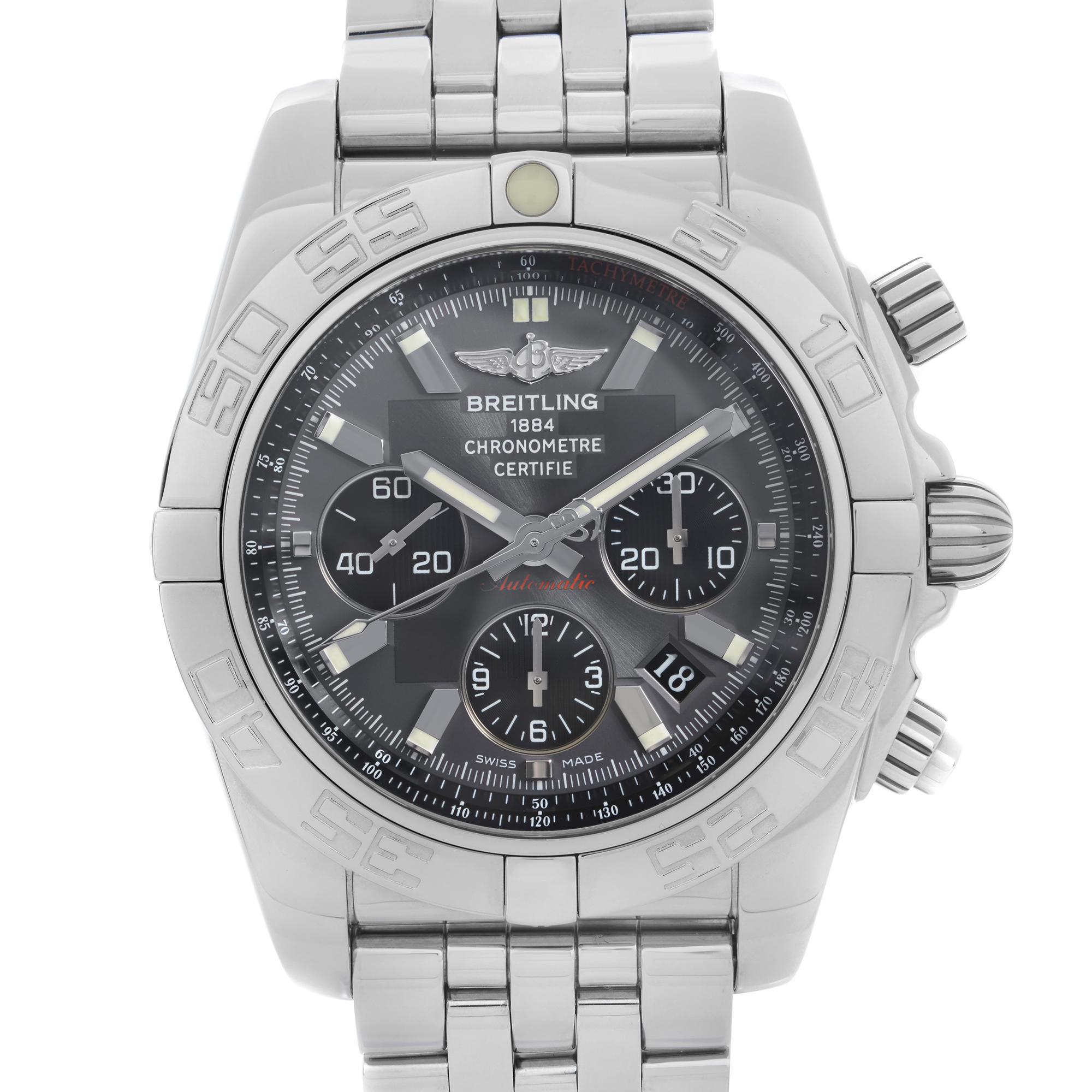 Mint Pre-owned. No box and papers.

Brand and Model Information:
Brand: Breitling
Model: Breitling Chronomat
Model Number: AB011012/F546-375A

Type and Style:
Type: Wristwatch
Style: Luxury, Sport
Department: Men
Display: Analog
Vintage: No

Design