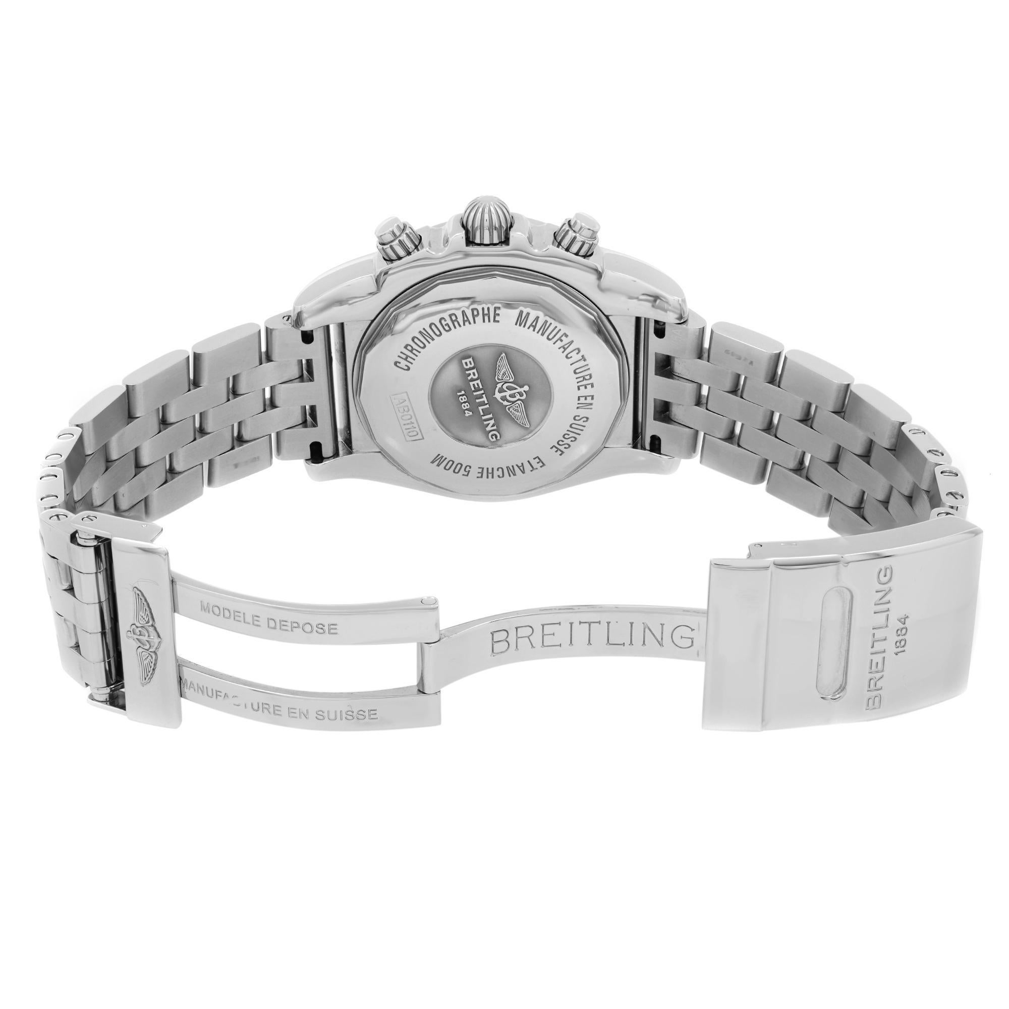 Breitling Chronomat 44 Steel Grey Dial Automatic Mens Watch AB011012/F546-375A For Sale 2