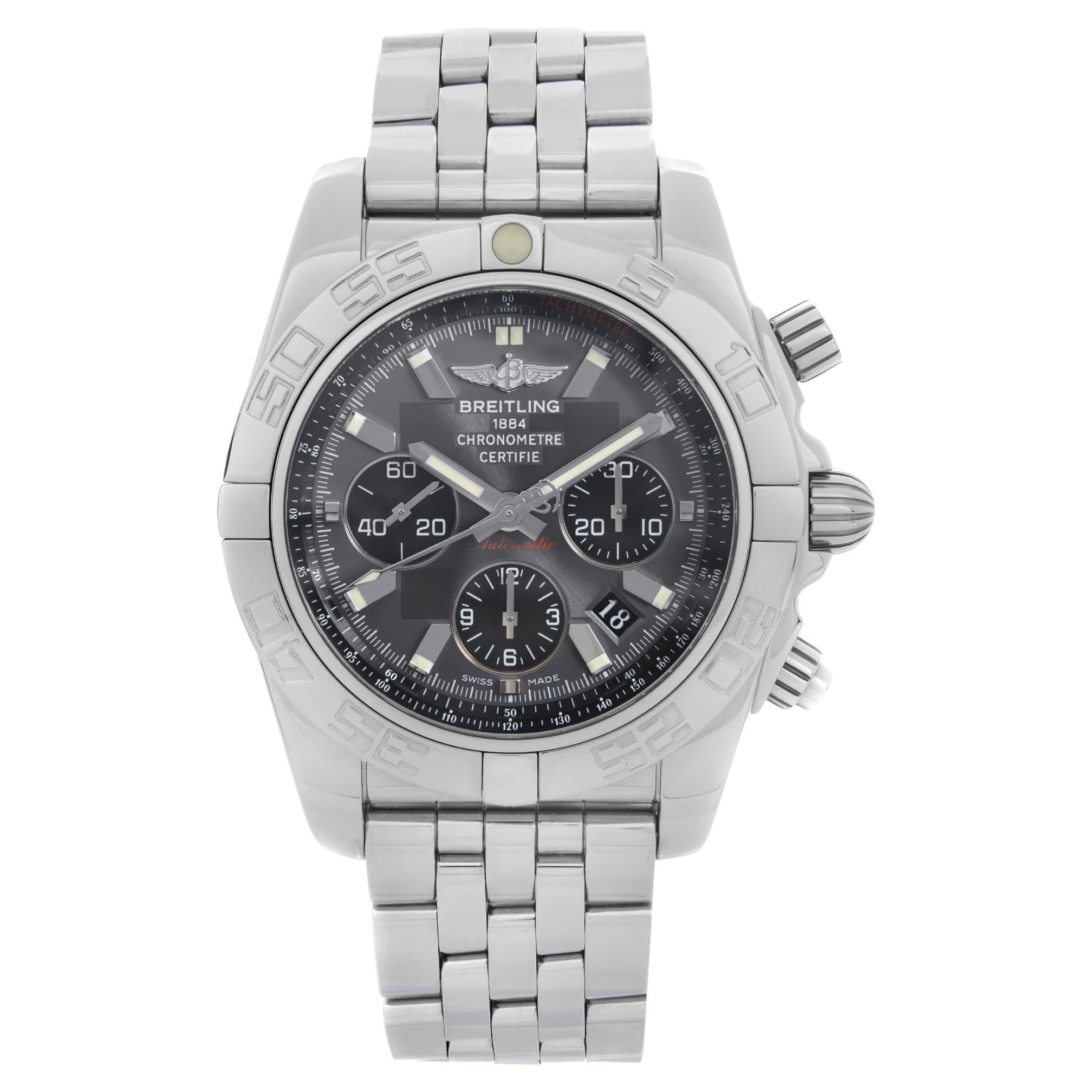 Breitling Chronomat 44 Steel Grey Dial Automatic Mens Watch AB011012/F546-375A For Sale