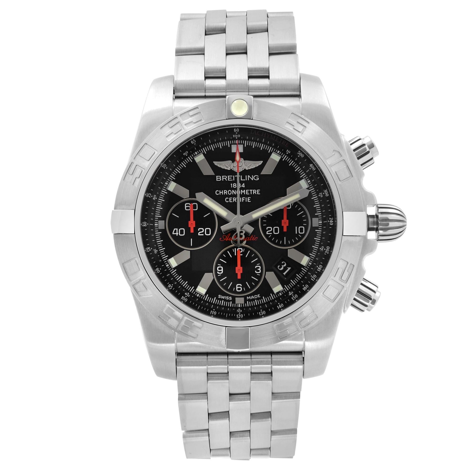 Breitling Chronomat 44 Steel Grey Dial Automatic Mens Watch AB011012