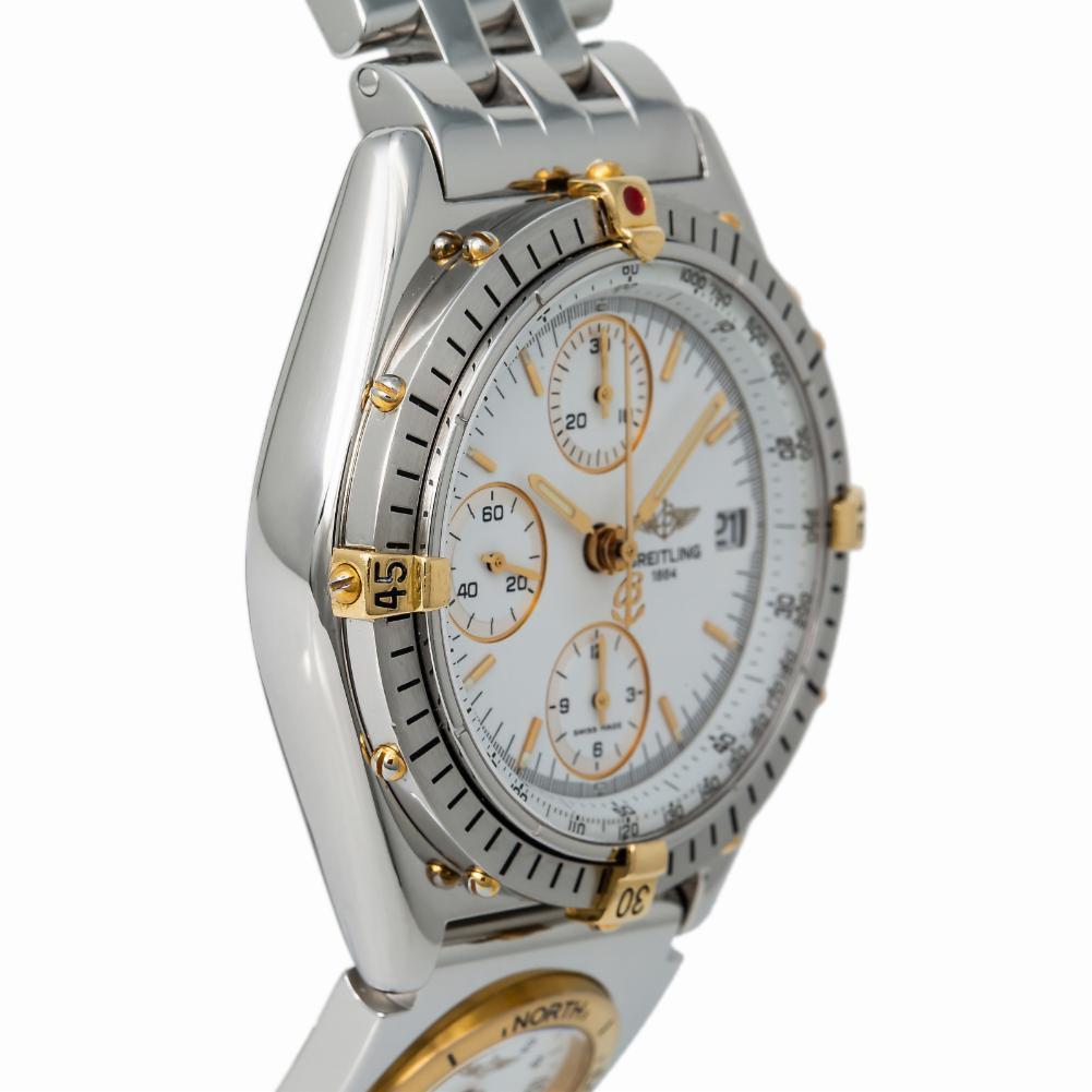 Breitling Chronomat 81950, White Dial, Certified and Warranty In Good Condition In Miami, FL