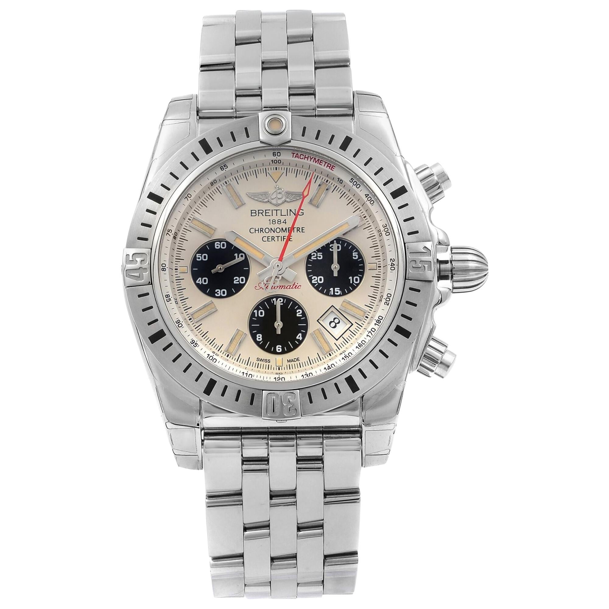 Breitling Chronomat Airborne 44 Steel Silver Dial Men’s Watch AB01154G/G786-375A