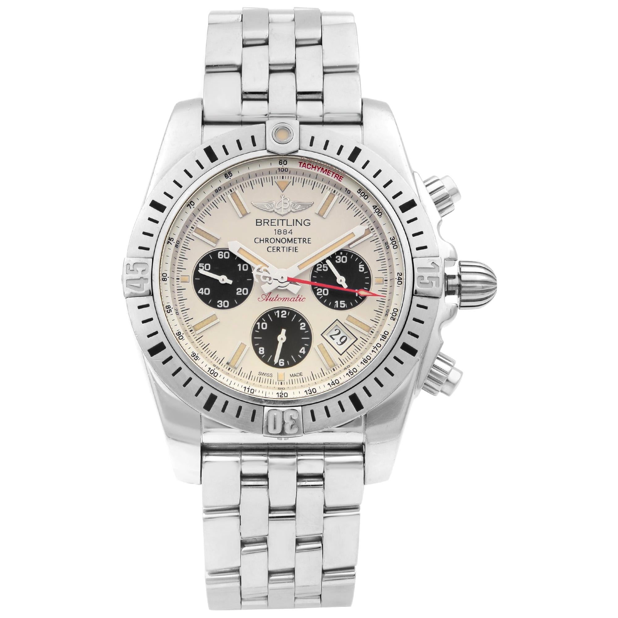 Breitling Chronomat Airborne 44 Steel Silver Dial Men's Watch AB01154G/G786-375A