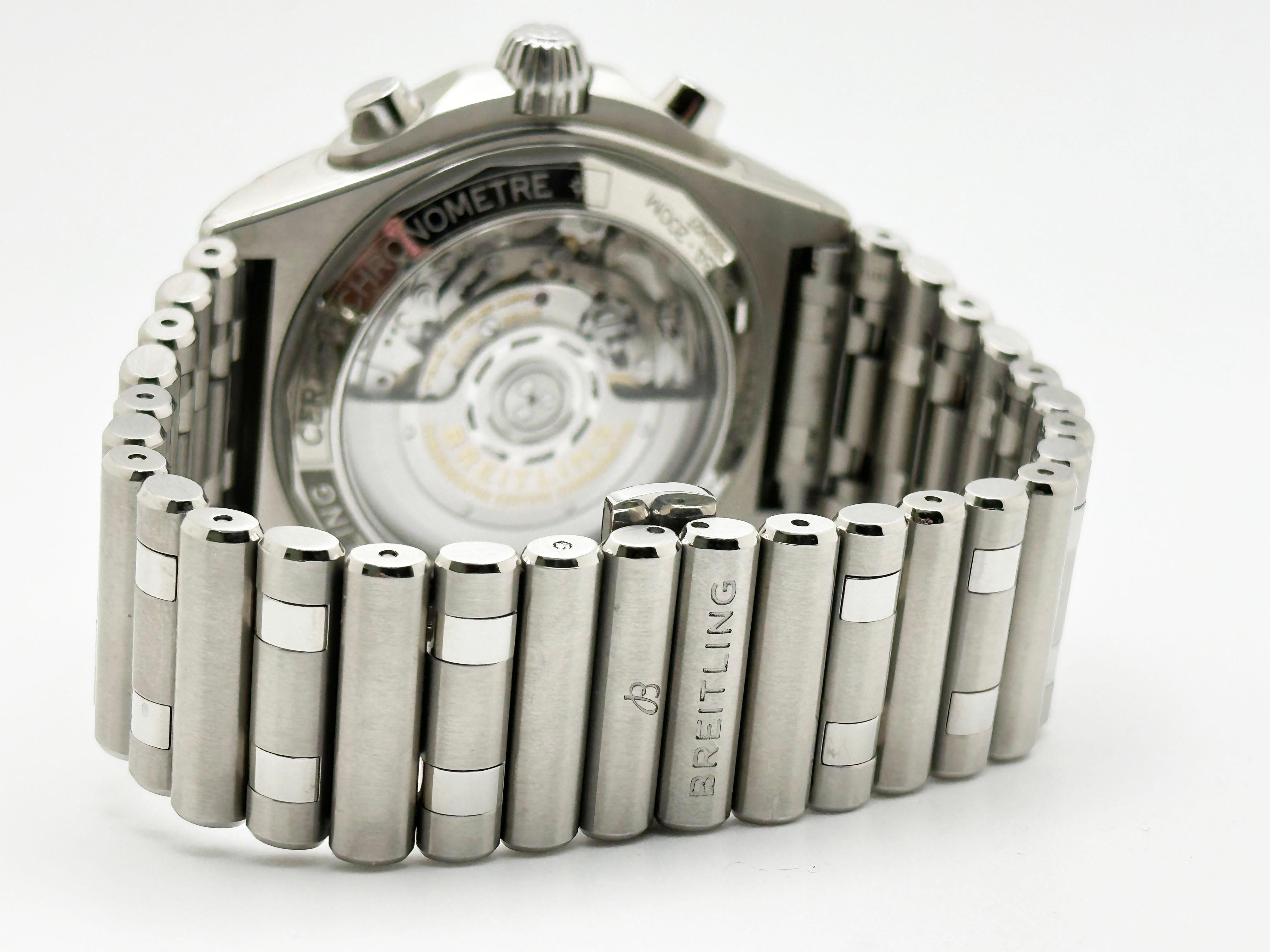 Breitling Chronomat B01 AB0134 42mm Blue Dial Stainless Steel Box Booklet For Sale 1
