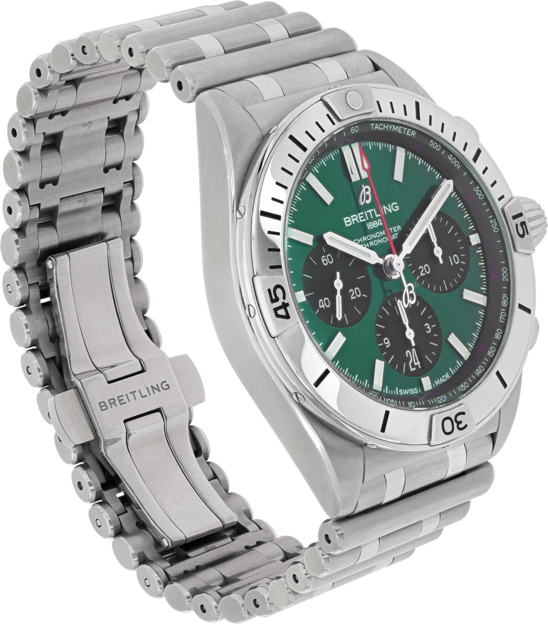 Breitling Chronomat B01 Bentley Stainless Steel Automatic Wristwatch Ref AB0134 In Excellent Condition For Sale In Surfside, FL