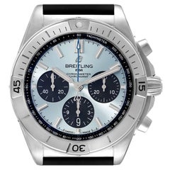 Breitling Chronomat B01 Ice Blue Dial Steel Mens Watch PB0134 Unworn