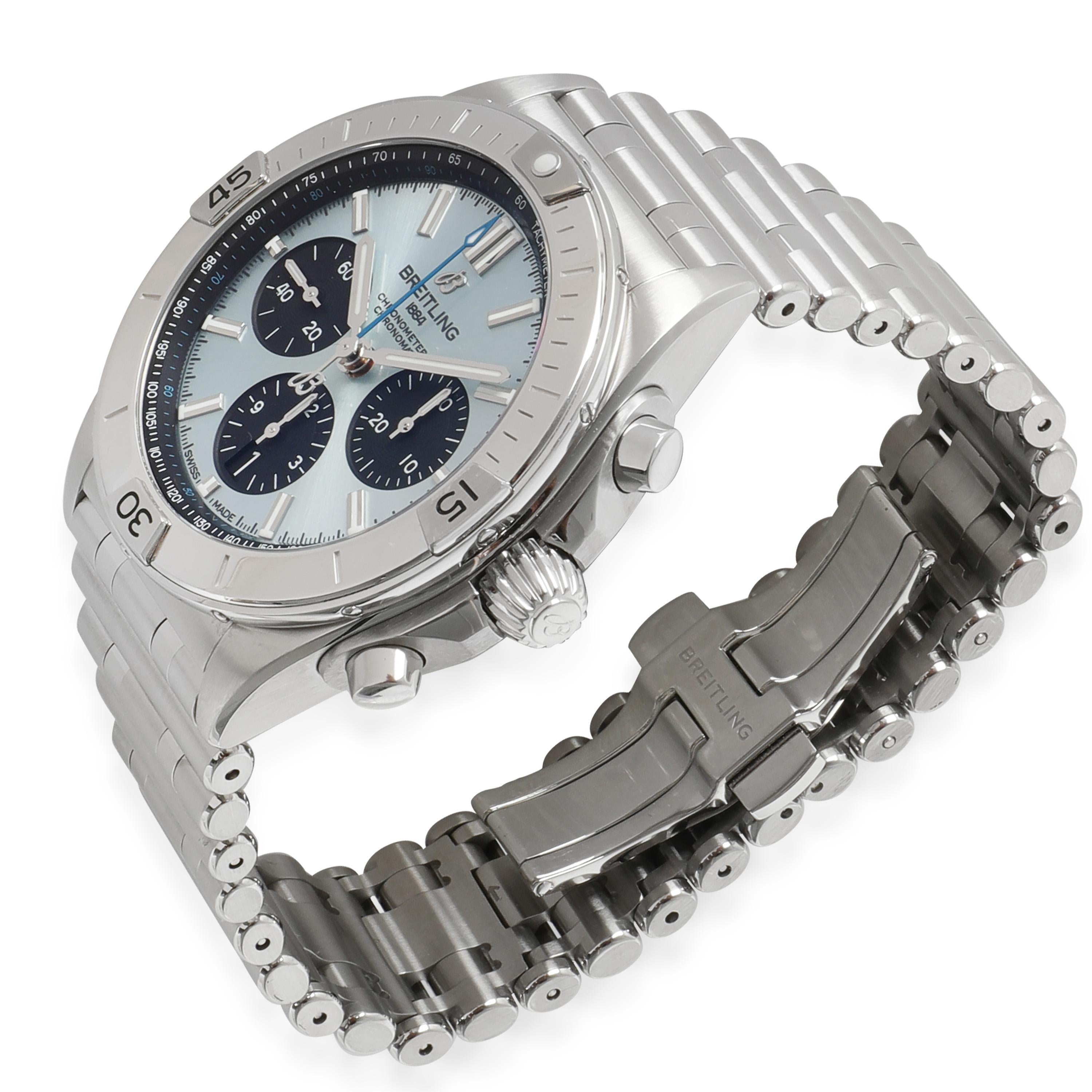 Breitling Chronomat B01 PB0134 Men's Watch in  Stainless Steel/Platinum In Excellent Condition In New York, NY