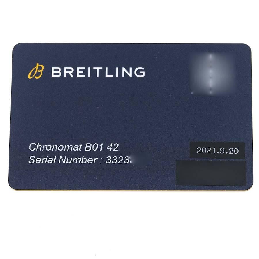 Breitling Chronomat B01 Silber Zifferblatt Stahl Herrenuhr AB0134 Box Karte im Angebot 7