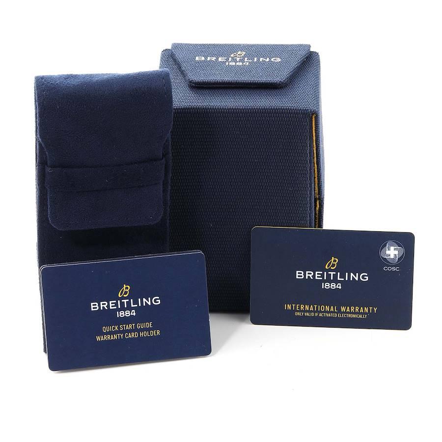 Breitling Chronomat B01 Montre en acier avec cadran argenté pour hommes AB0134 Boîte Card en vente 7