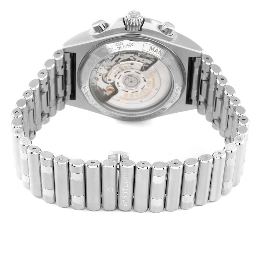 Breitling Chronomat B01 Silver Dial Steel Mens Watch AB0134 Box Card For Sale 1