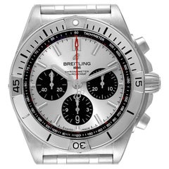 Breitling Chronomat B01 Silber Zifferblatt Stahl Herrenuhr AB0134 Box Karte