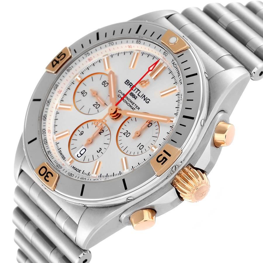 Breitling Chronomat B01 Stainless Steel Silver Dial Mens Watch IB0134 Box Card 1