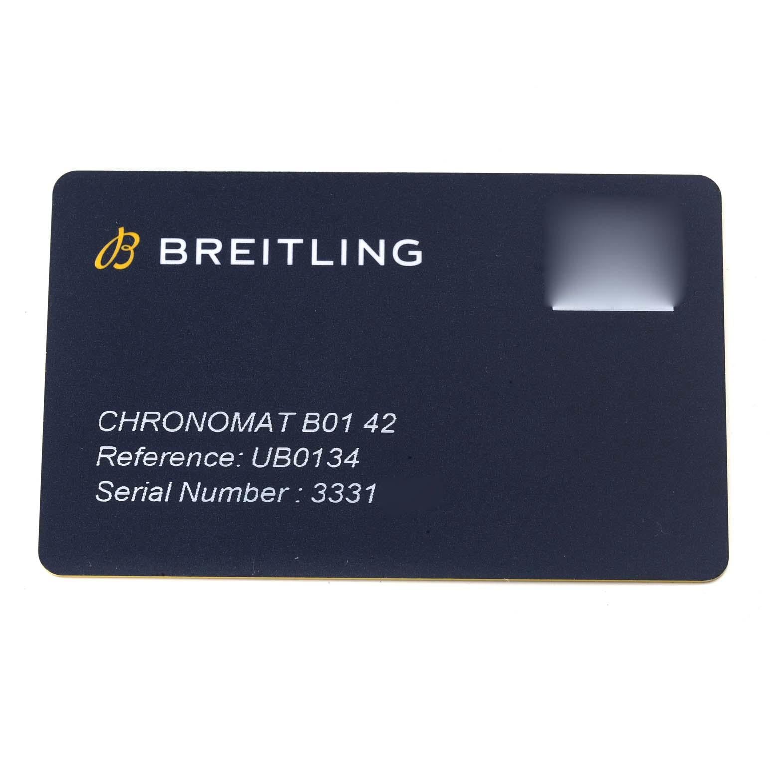 Breitling Chronomat B01 Steel Rose Gold Grey Dial Mens Watch UB0134 Box Card For Sale 6