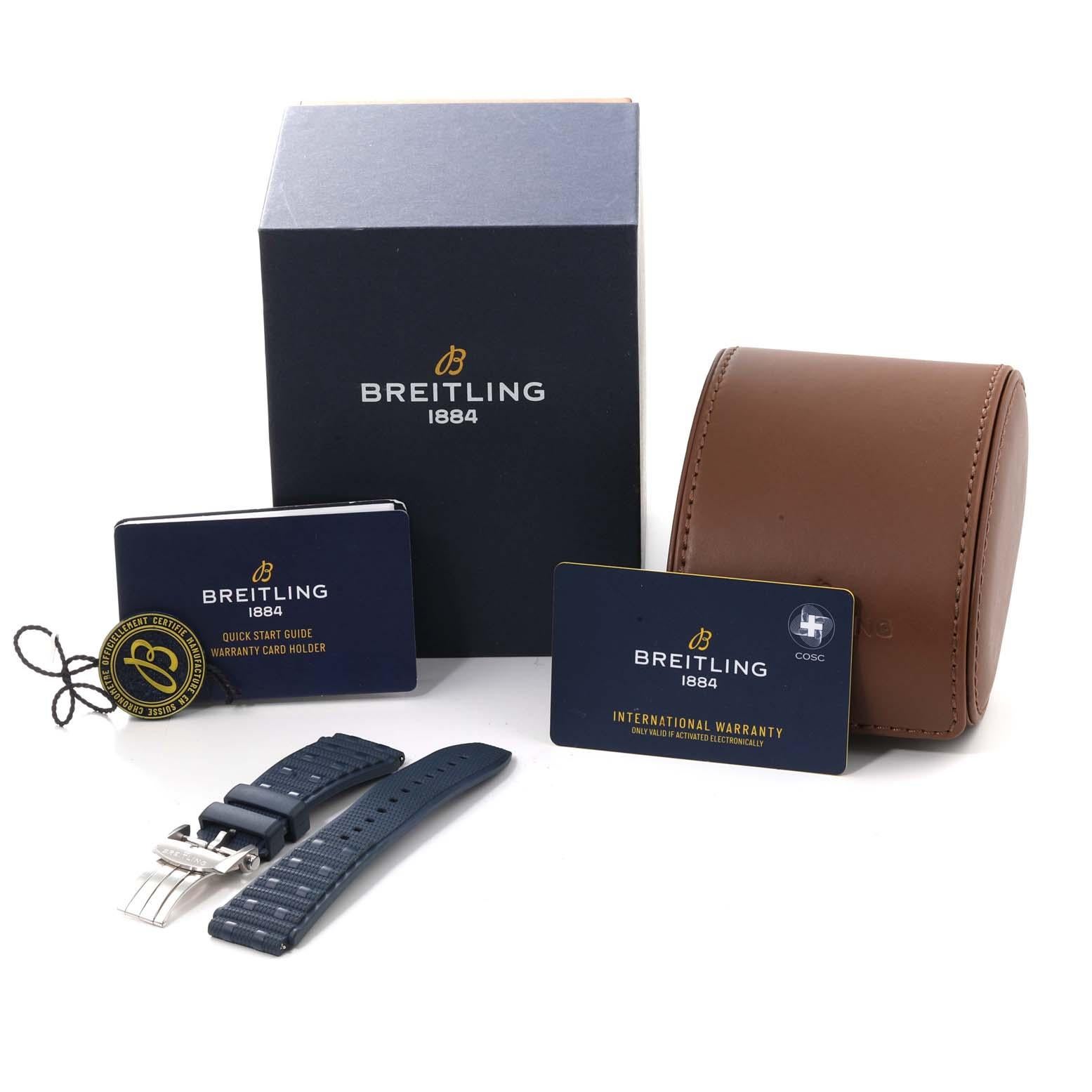 Breitling Chronomat B01 Steel Rose Gold Grey Dial Mens Watch UB0134 Box Card For Sale 7