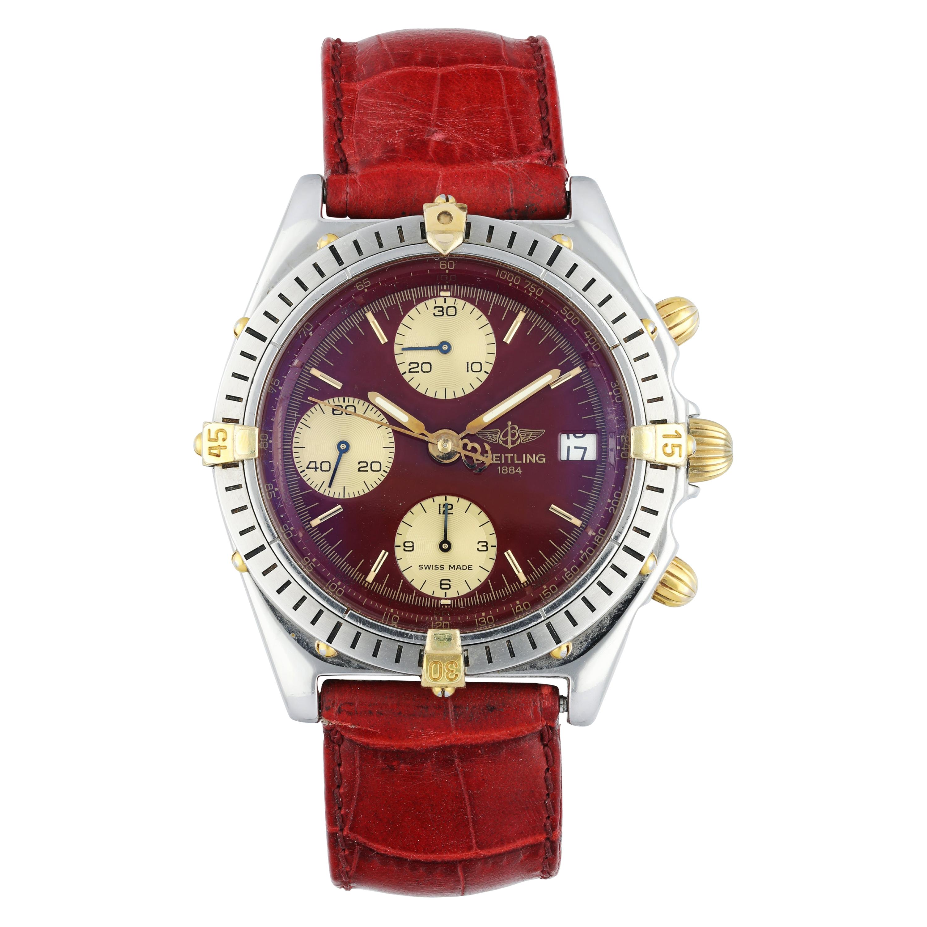 Breitling Chronomat B13048 Bordeaux Dial Men's Watch
