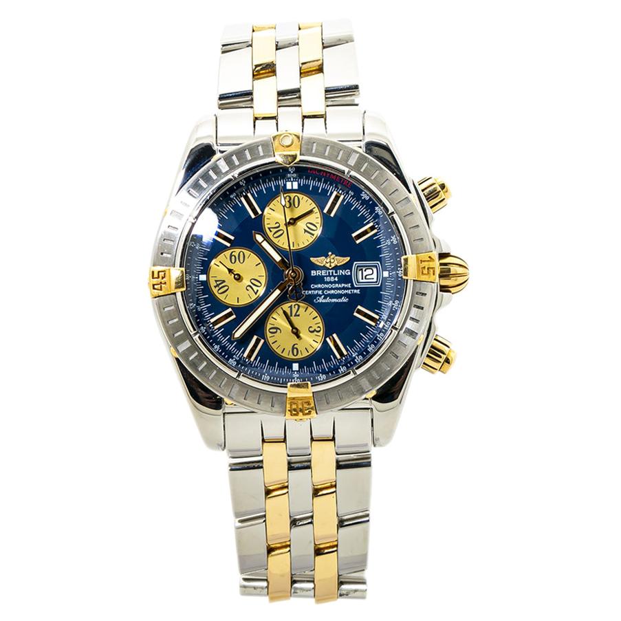 Breitling Chronomat B13356 Chronograph 18K Two Tone Mens Watch For Sale