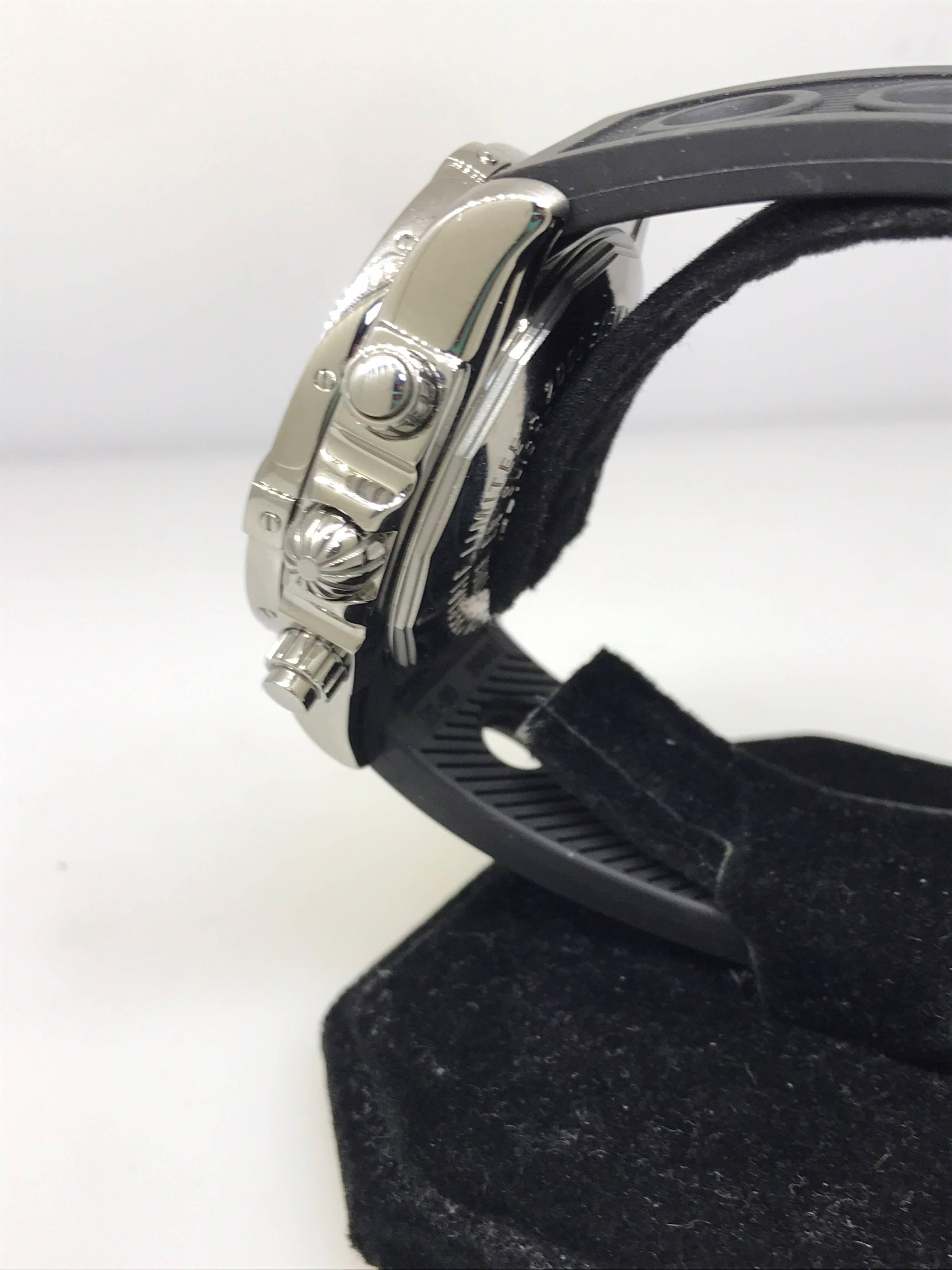 Breitling Chronomat Blackbird Stainless Steel Black Dial Men's Watch A4436010 For Sale 3