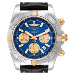 Breitling Chronomat Blue Dial Steel Rose Gold Men's Watch IB0110