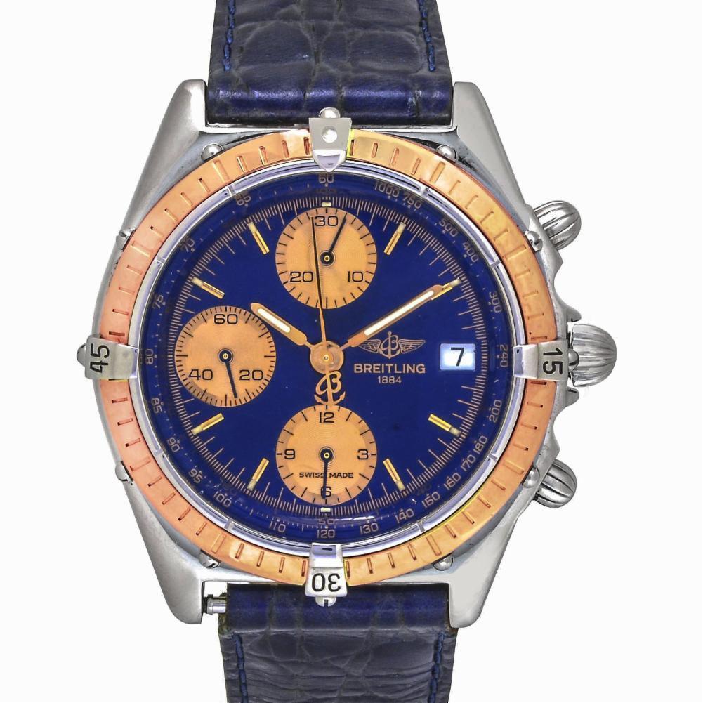 Contemporary Breitling Chronomat C13047, Blue Dial, Certified and Warranty For Sale