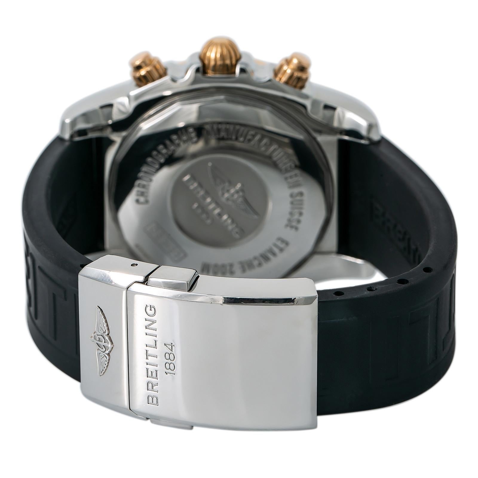 Breitling Chronomat CB0420 Men Auto Chronograph MOP Dial Watch 18k TwoTone 44mm
