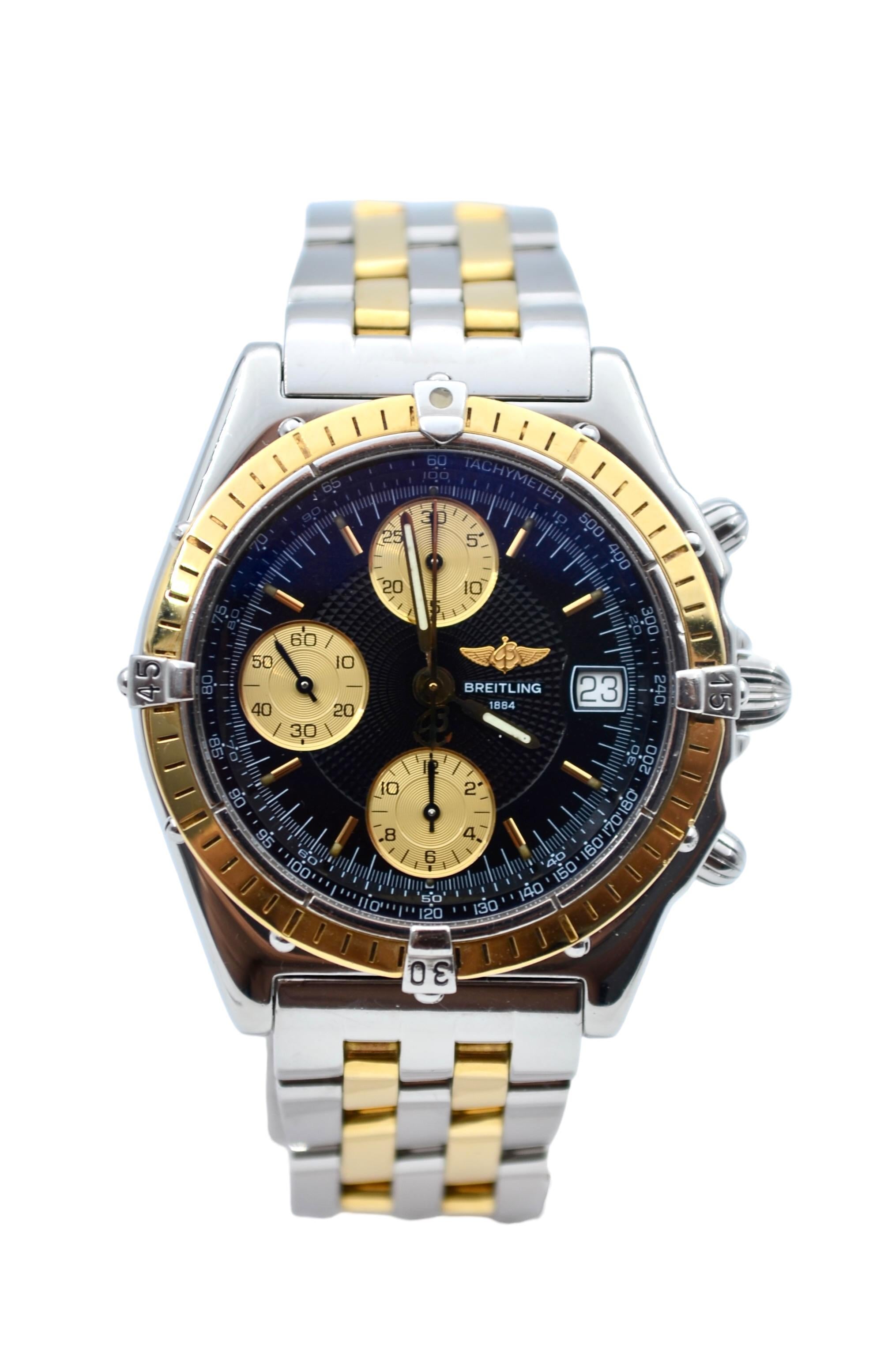 Breitling Chronomat Chronograph 39mm Gold&Steel Automatic Ref: D13050.1 In Excellent Condition In București, RO