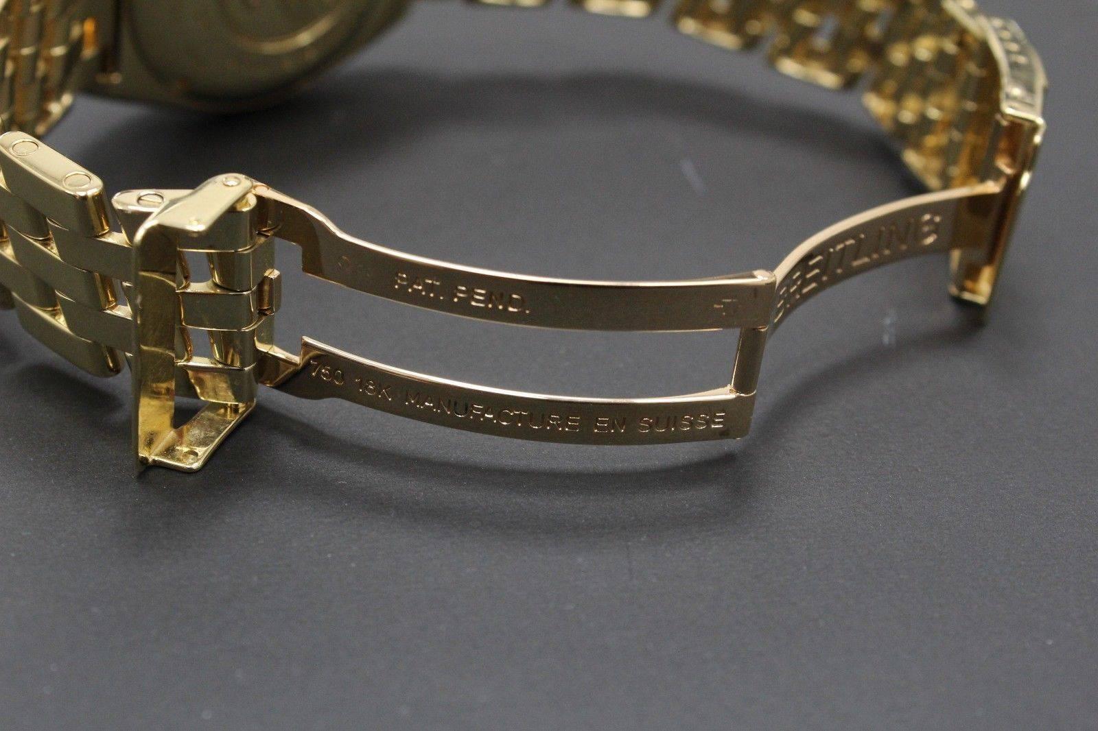 Men's Breitling Chronomat Chronograph K13050.1 Solid 18 Karat Yellow Gold Dial