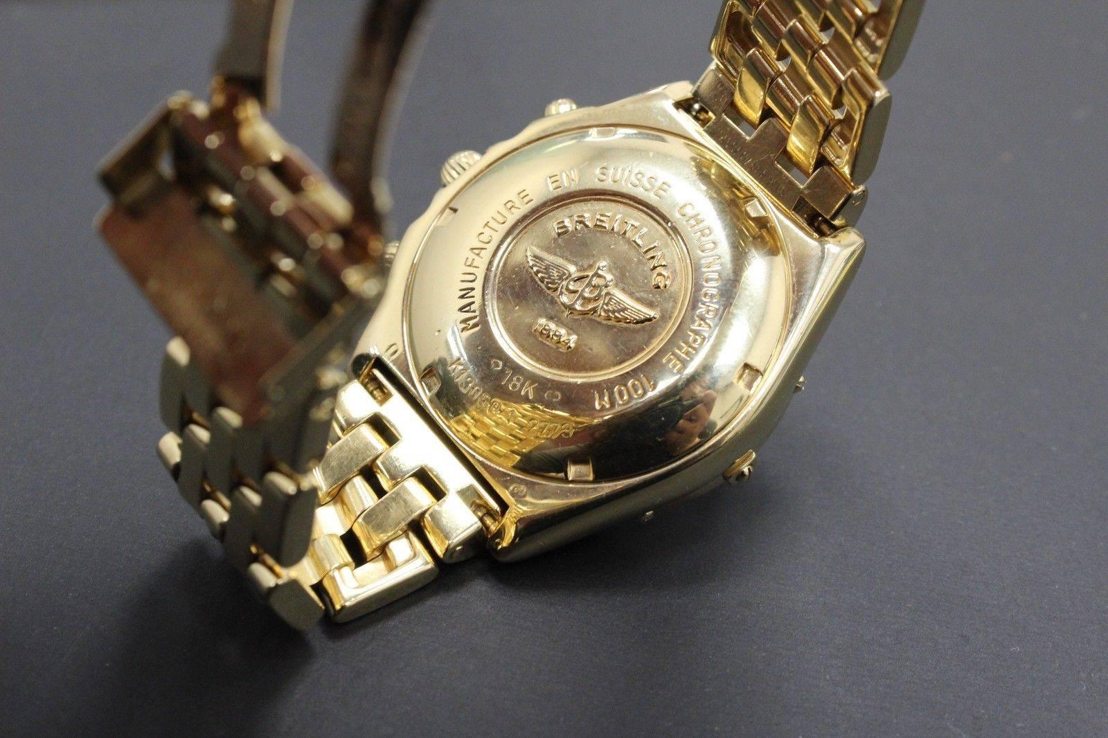 Breitling Chronomat Chronograph K13050.1 Solid 18 Karat Yellow Gold Dial 2