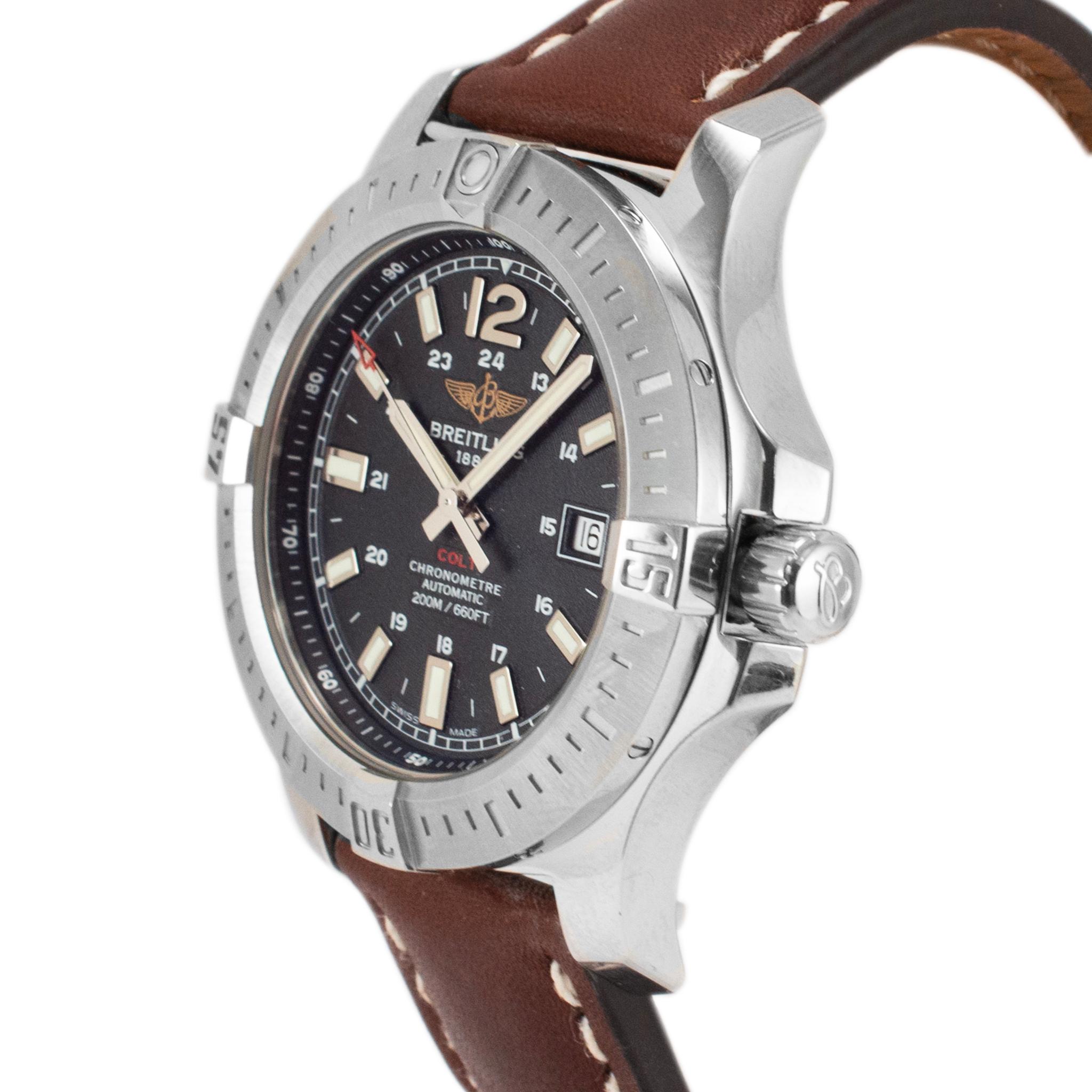 Breitling Chronomat Colt Automatic 44MM A17388 Stainless Steel Watch In Excellent Condition In Houston, TX